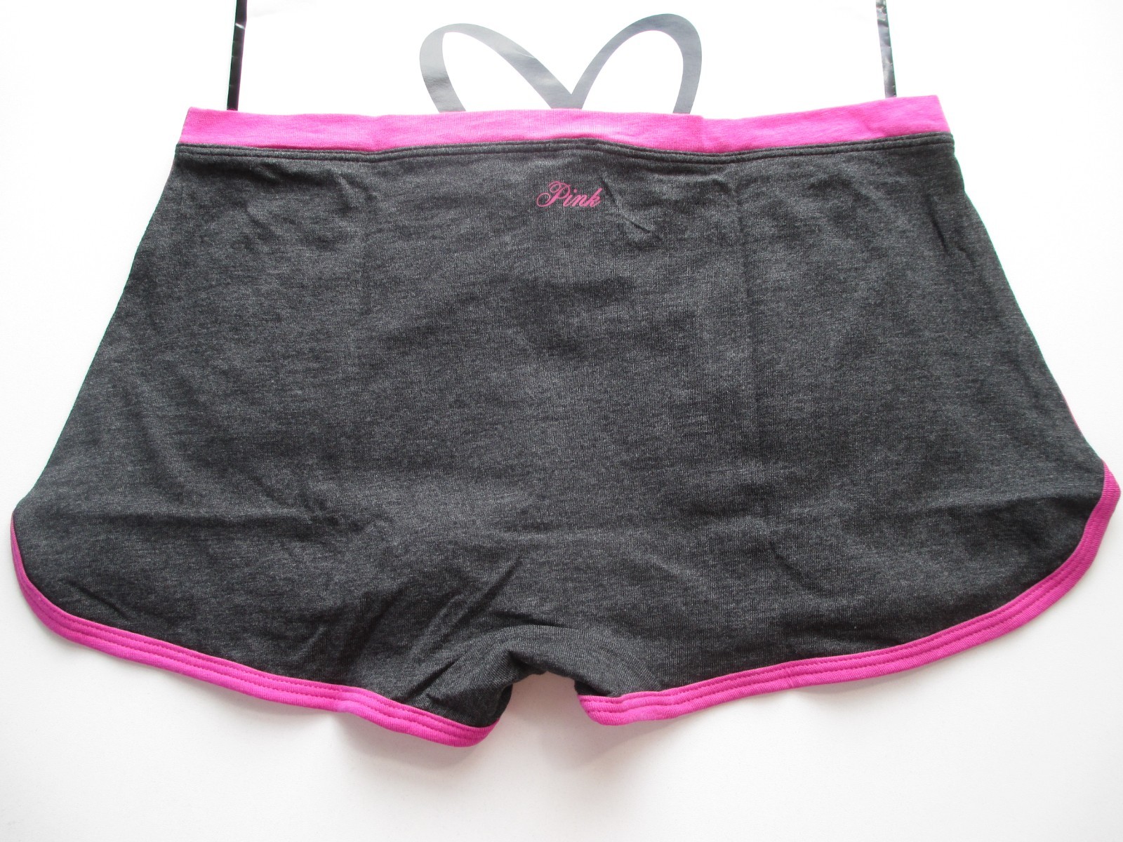 VICTORIA’S SECRET PINK Cotton Boyshort Panty S M L XL Charcoal Gray FREE SHIP 4+