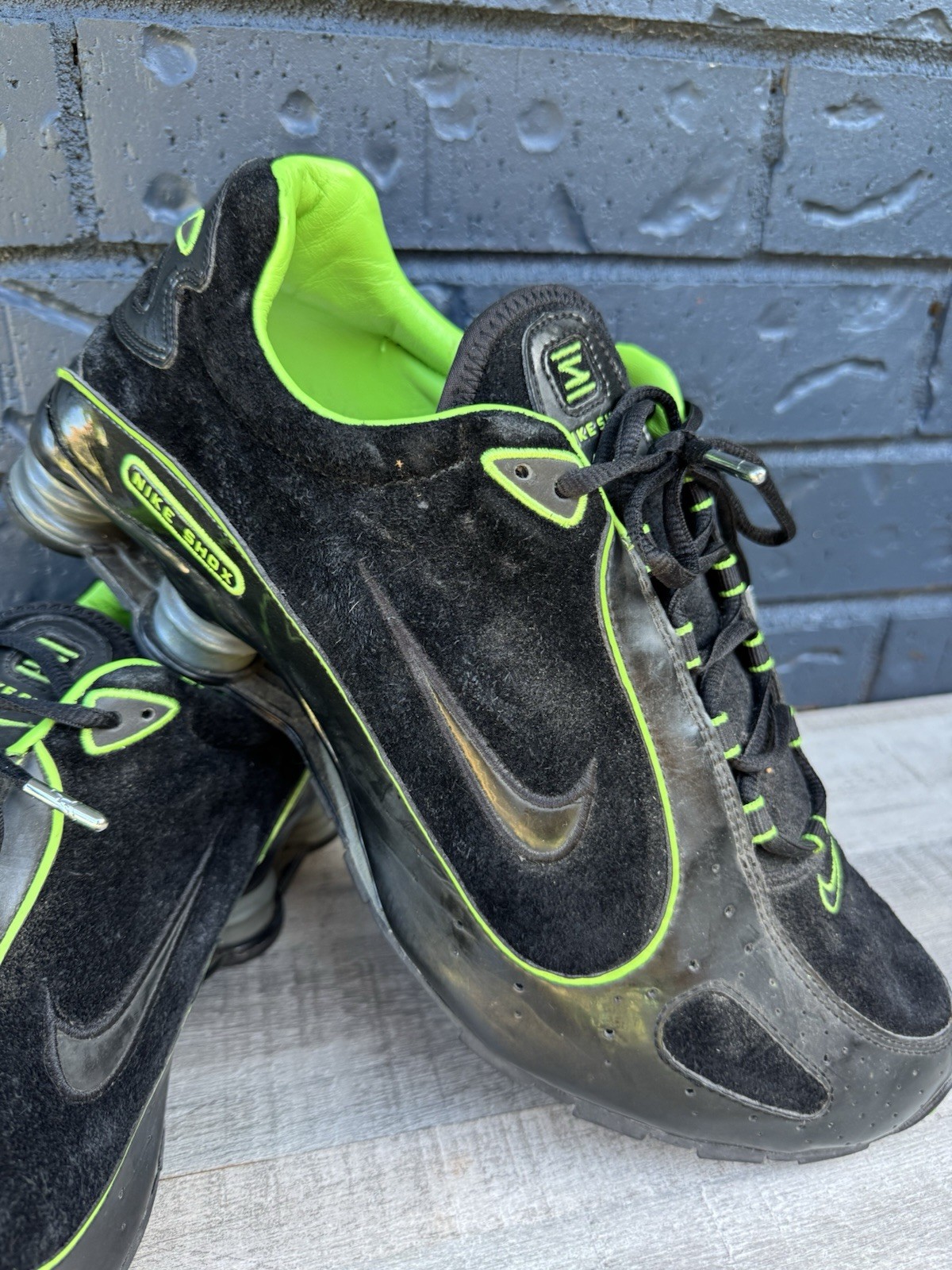Nike Shox Monster Black Green Sneakers Athletic Shoes Men Size 14 Vintage Rare
