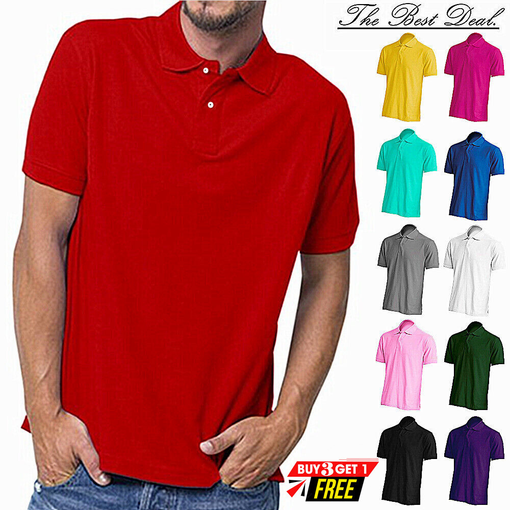Men’s Dri-Fit Polo Shirt Causal Cotton Jersey Short Sleeve Sport Causal Golf Tee
