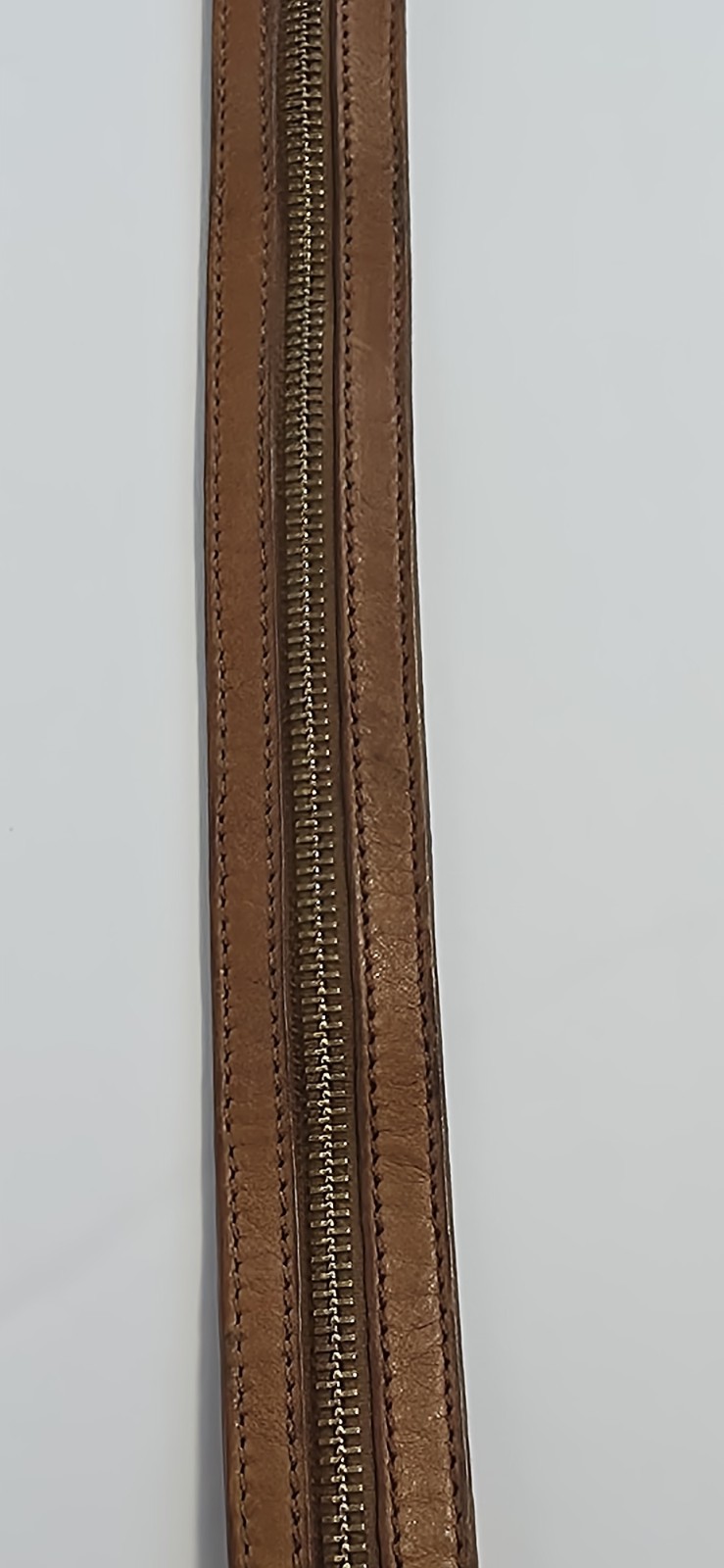 Botkier Tan Leather Zipper Accent Replacement Shoulder Strap Gold Tone Hardware