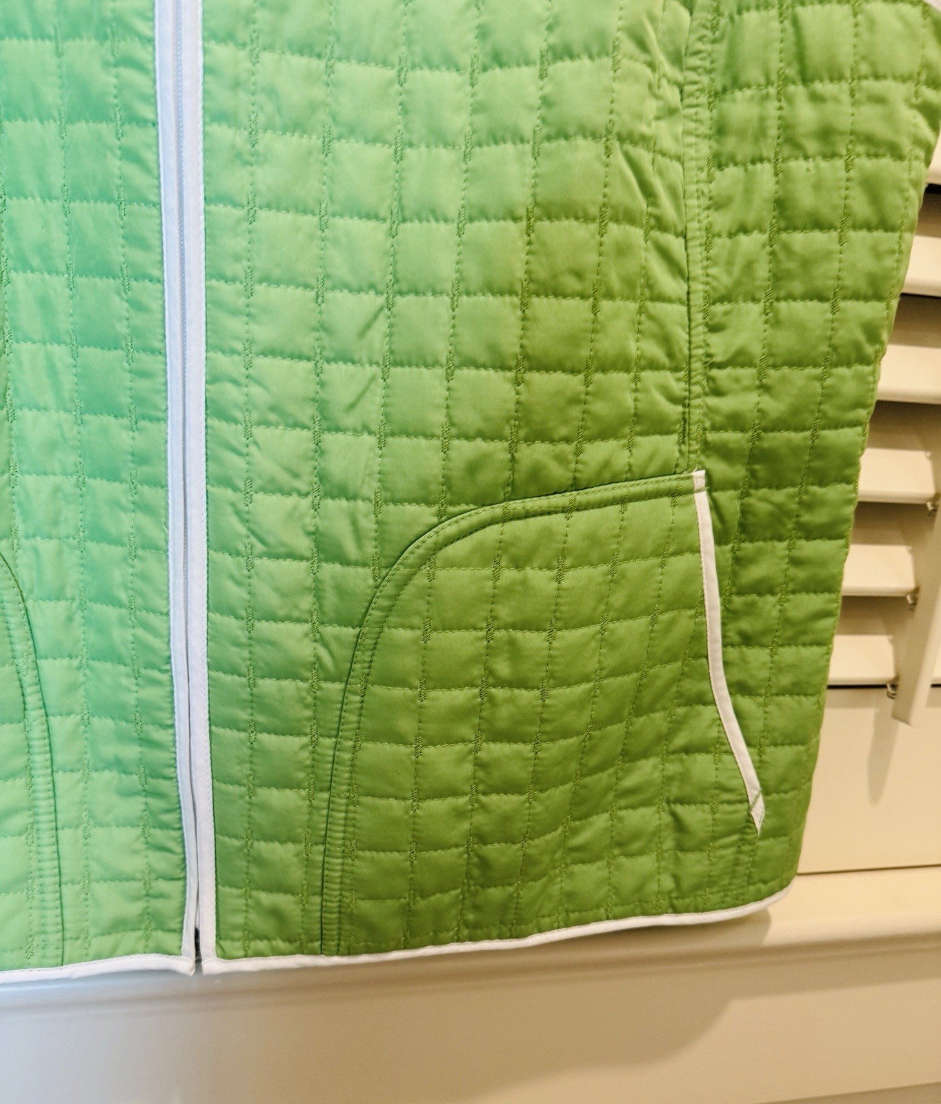 Coldwater Creek Reversible Quilted Vest Women Size 1X Green White