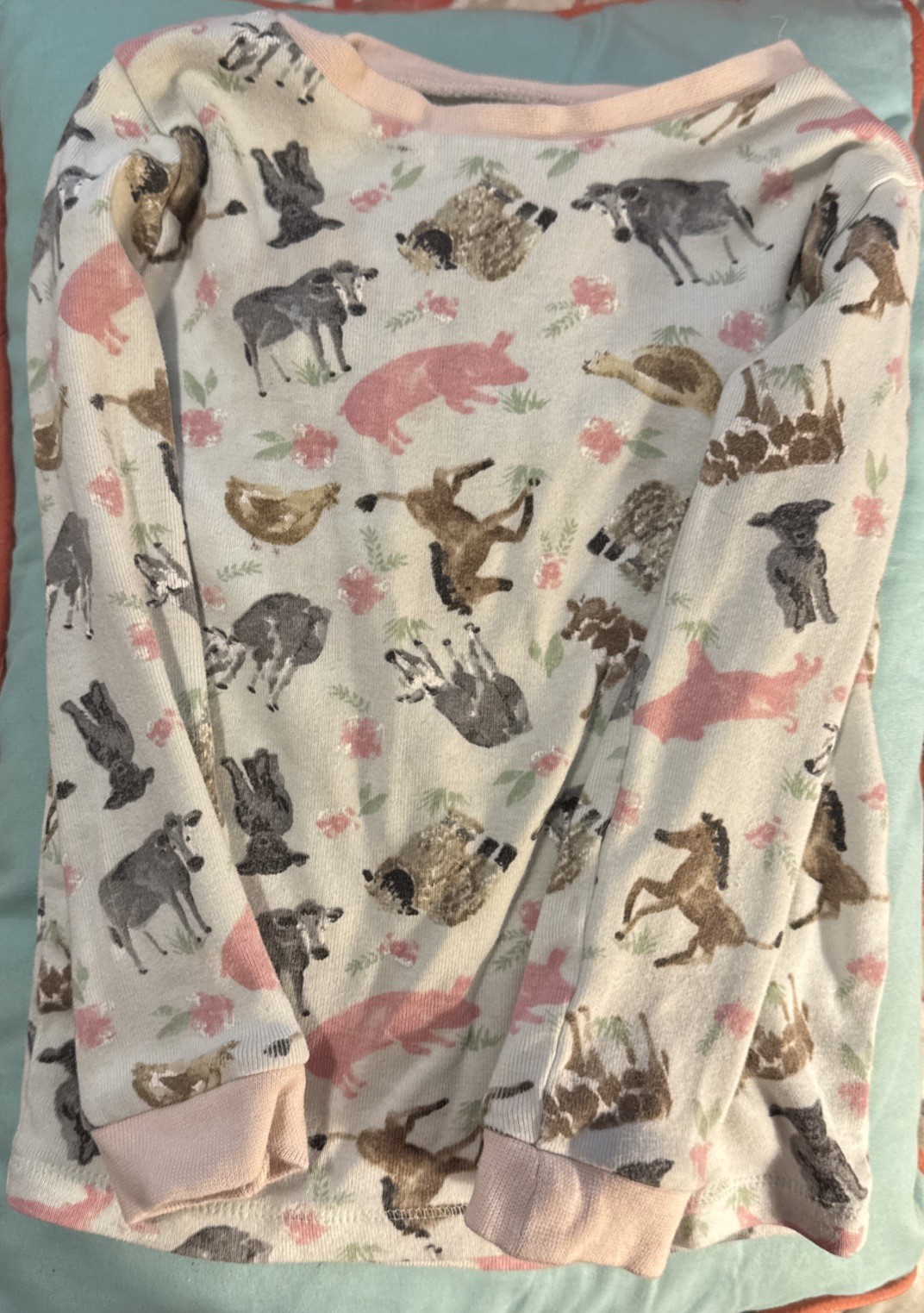 burts bees kids pajamas Featuring Farm Animals Size 3T