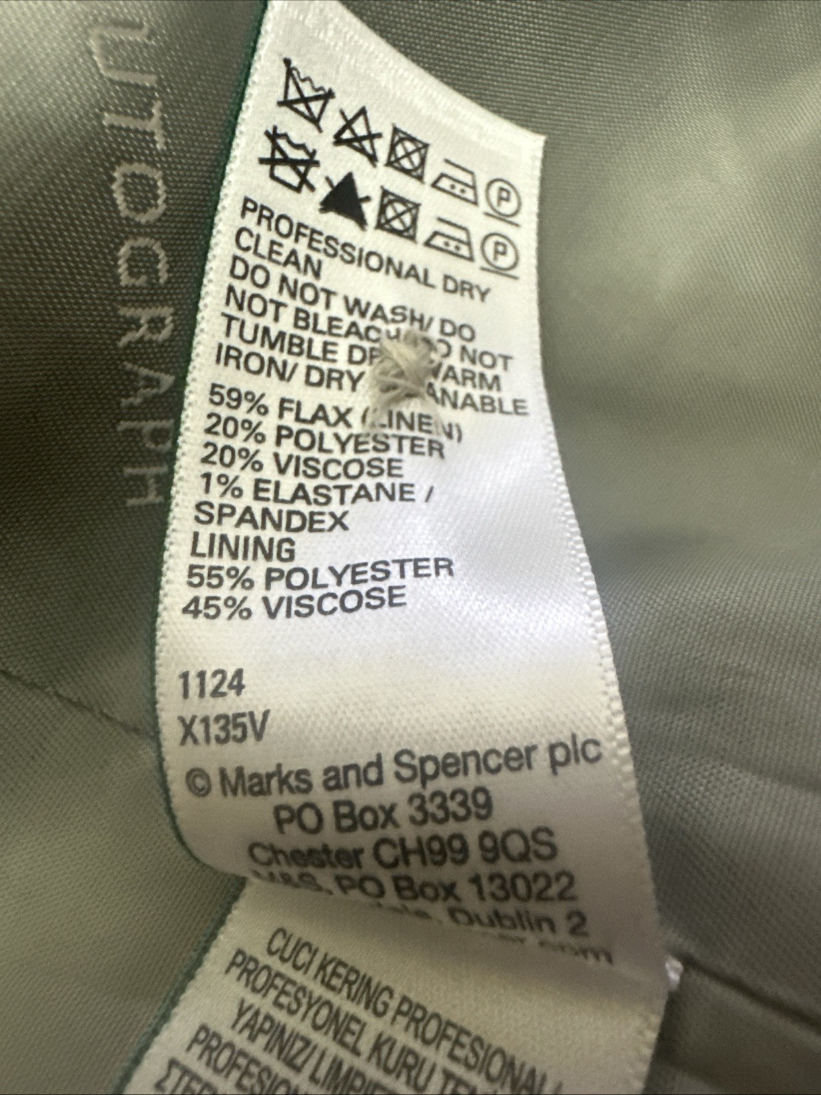 New M&S Autograph Marks & Spencer 40 44 46 light verdigris linen-blend waistcoat