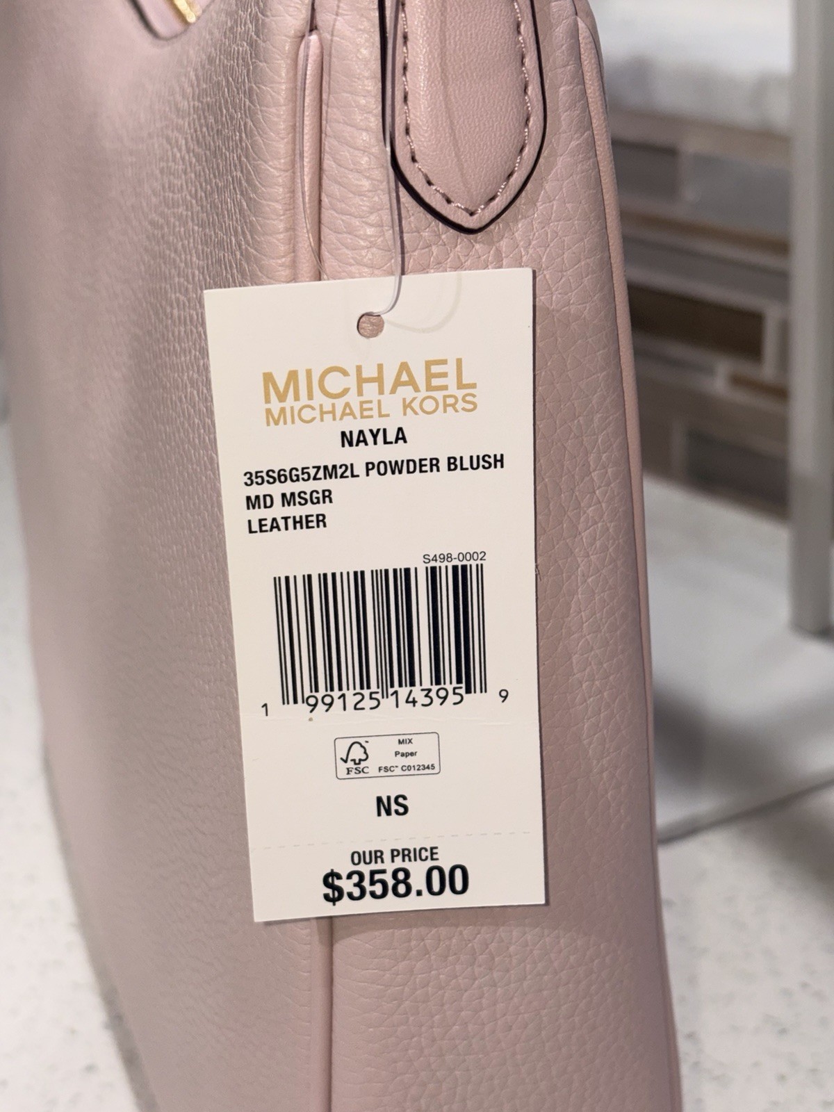 MICHAEL KORS NAYLA MEDIUM ZIP MESSENGER CROSSBODY BAG TOTE MK PINK LEATHER GOLD