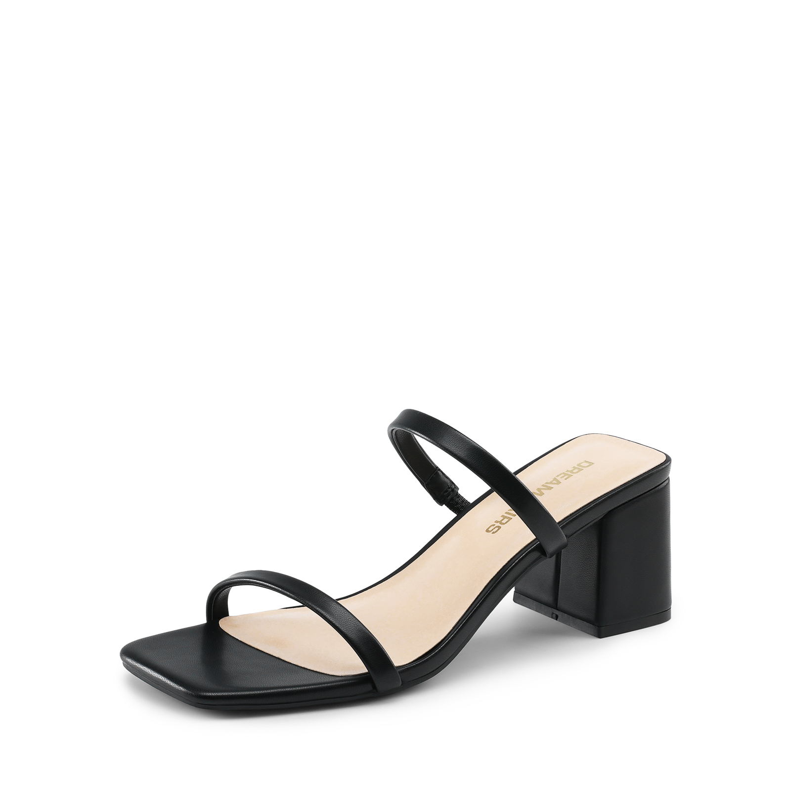 Women Heeled Sandal Low Square 2.36-Inch Block Heel Chunky Heels Slip On Slides