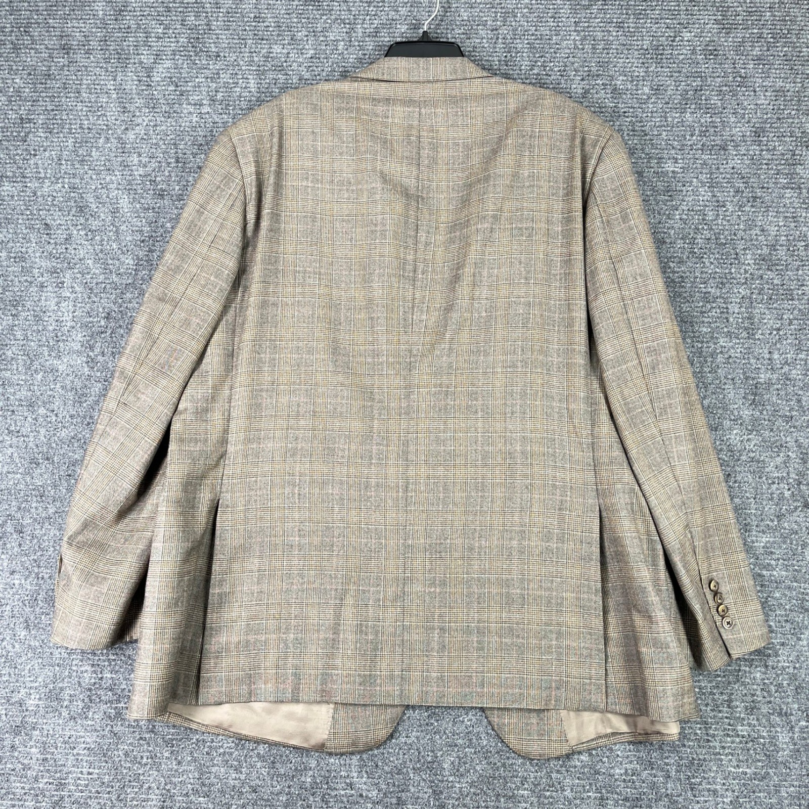 Samuelsohn Sport Coat Blazer 52L E.Thomas Wool Cashmere Glen Plaid Suit Jacket