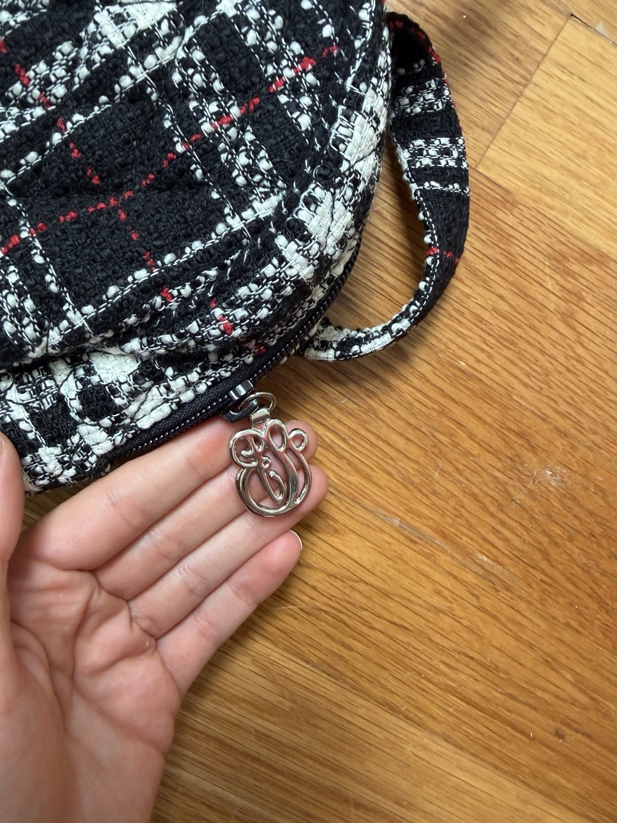 Vera Bradley Plaid Satchel Top Handle Zip Small Lined Inner Pockets Charm