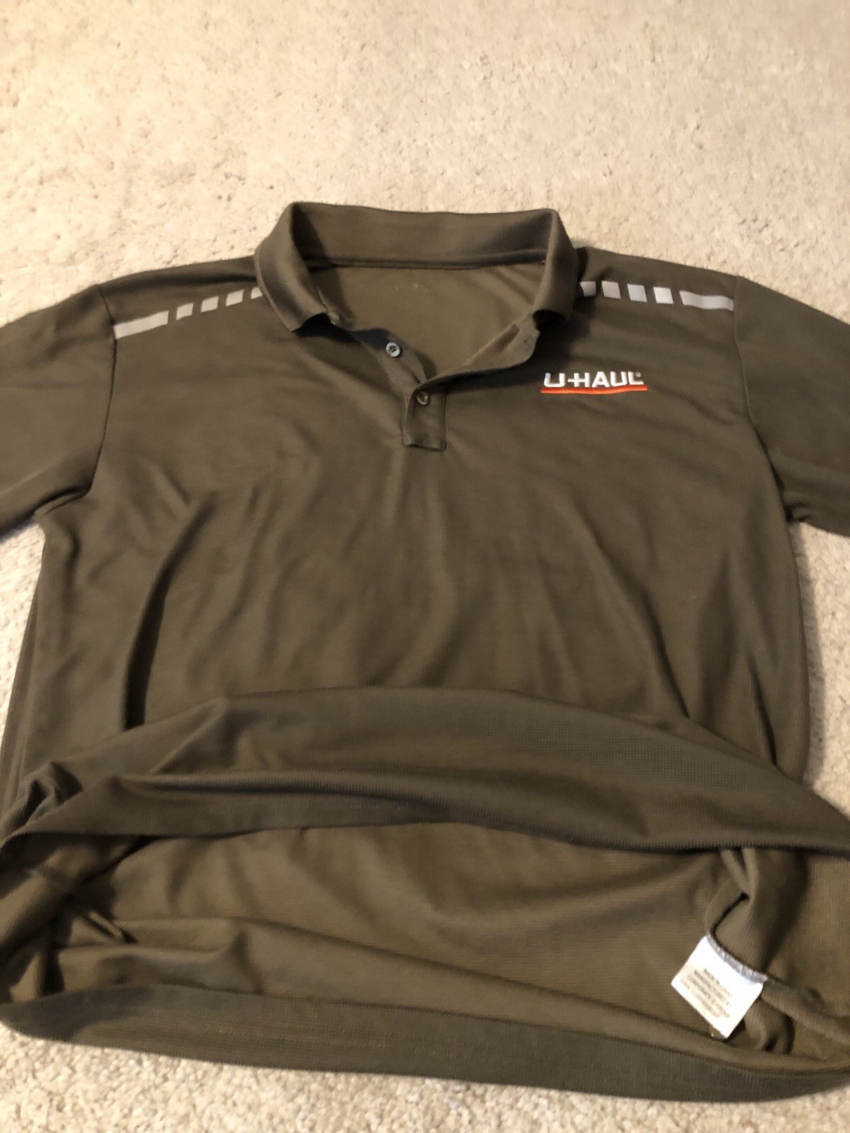 Uhaul Reflective Employee Uniform Green Work Polo Shirt Men’s Size M/L Read