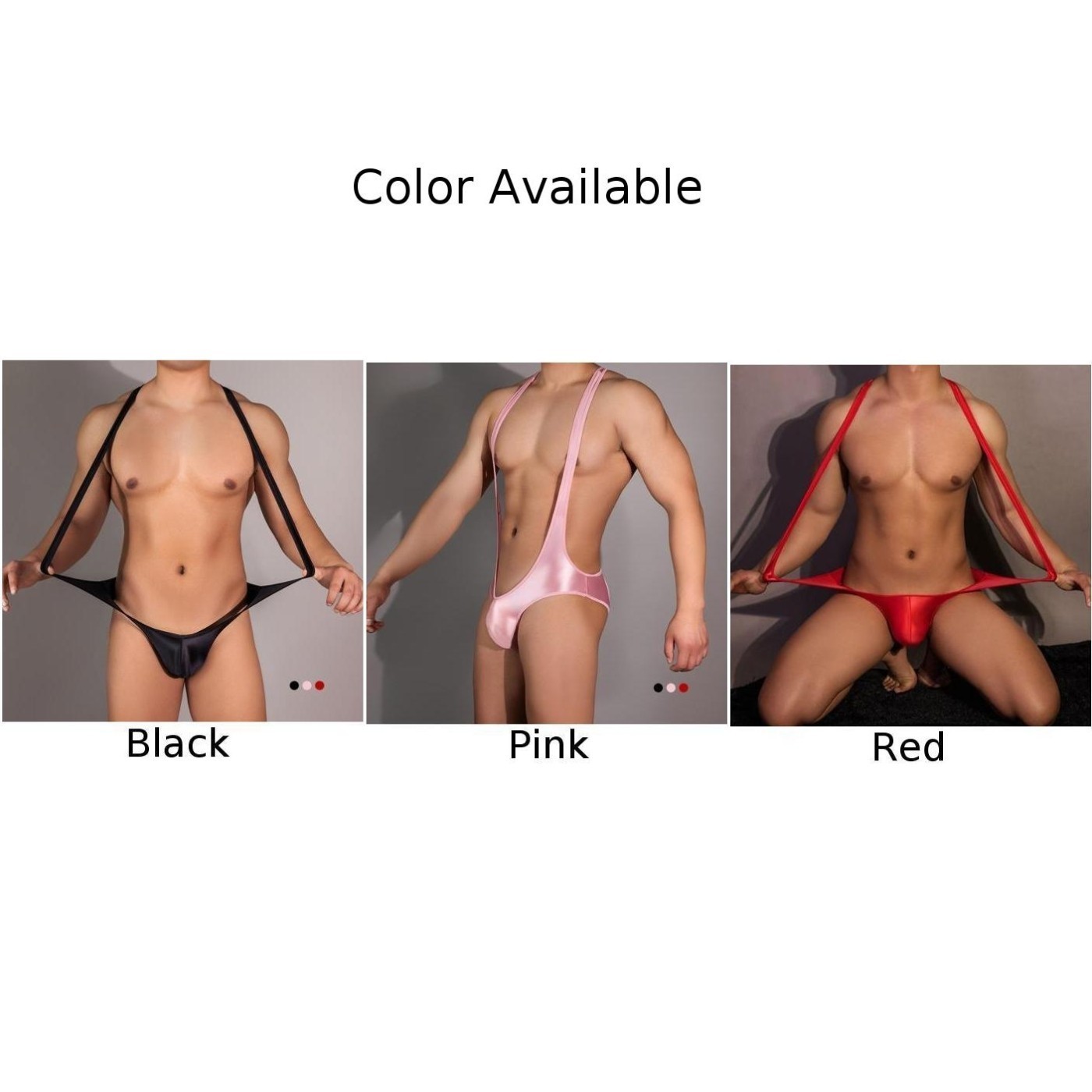 Bodysuit Men Underwear Men Jumpsuit for LINGERIE Medium Strecth Mens Shiny Neu
