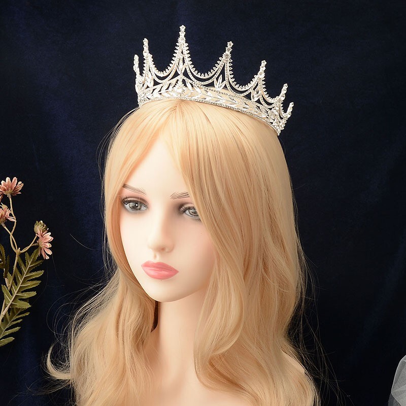 7cm Tall Large Crystal Tiara Crown Wedding Bridal Queen Princess Prom For Women