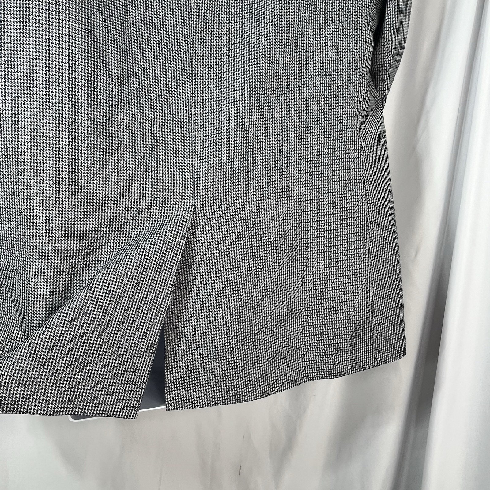 Hounds Tooth Sport Coat Croft Barrow Mens Blazer Jacket Blue Black Sz 42R