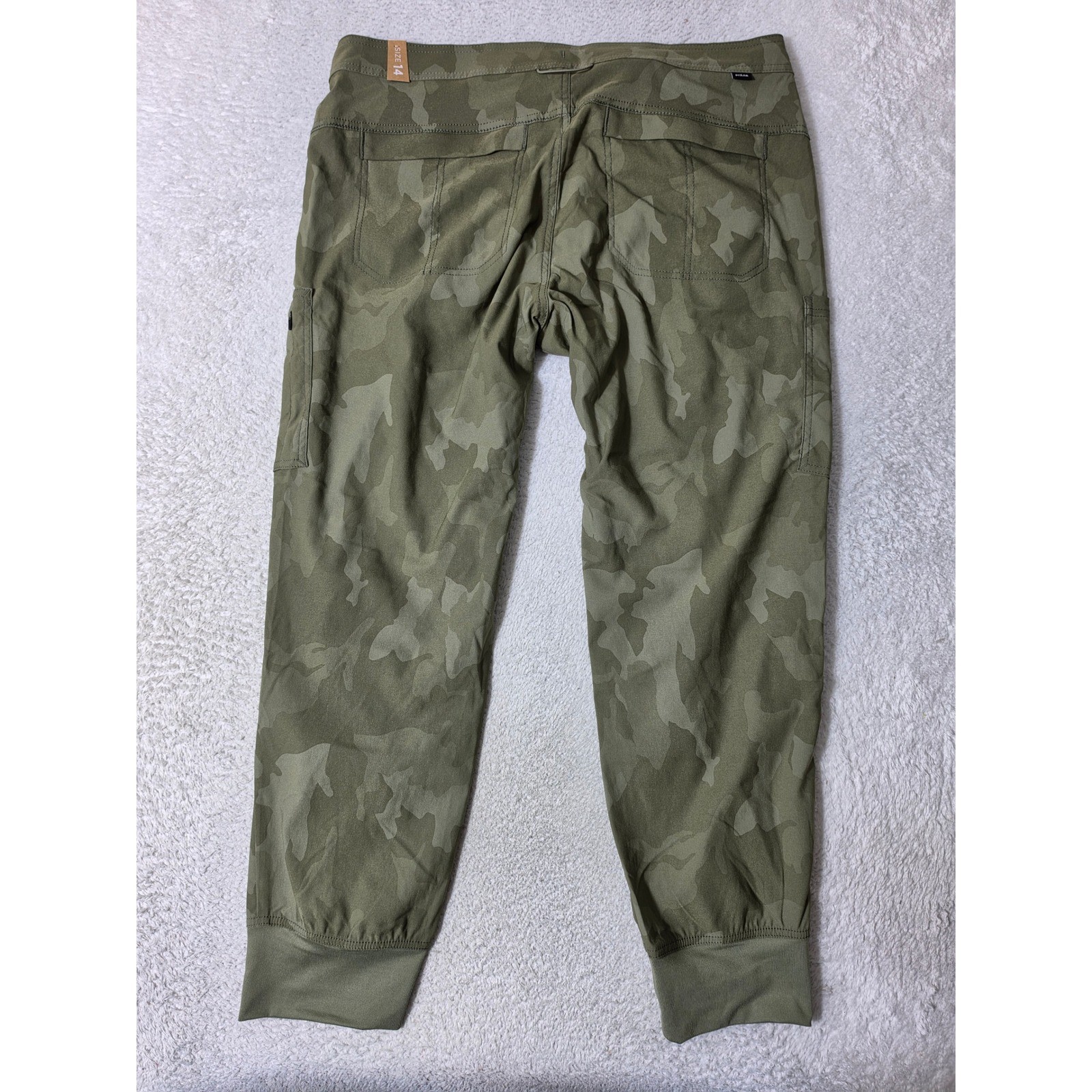 NEW! Prana Halle Jogger II Womens 14 RG Sage Camo Stretch 36/28