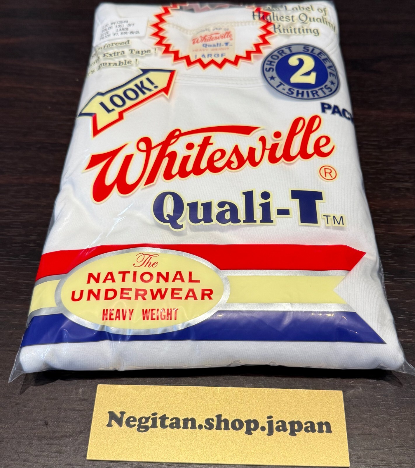 WHITESVILLE 2-PACK T-SHIRT White Black Navy Gray WV73544 Made in Japan