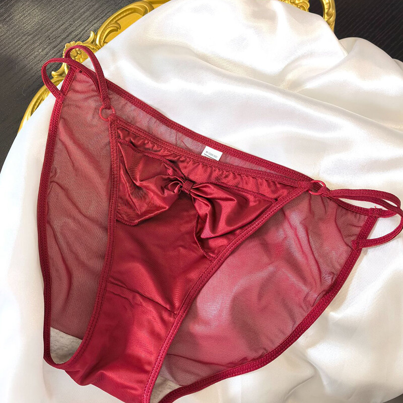 6pcs Lot Sexy Womens Satin Panties Lingeries Cute Bow Bikinis Ladies Underwear