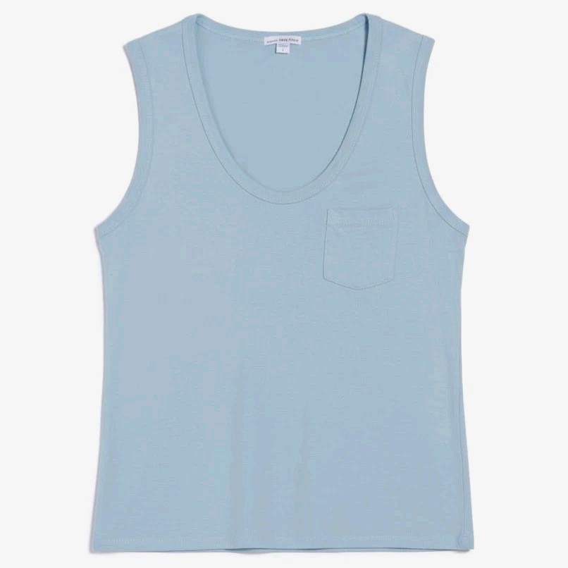 New James Perse Women’s Deep U- Neck Cotton Tank Top in Azure Size 1 (Small) $95