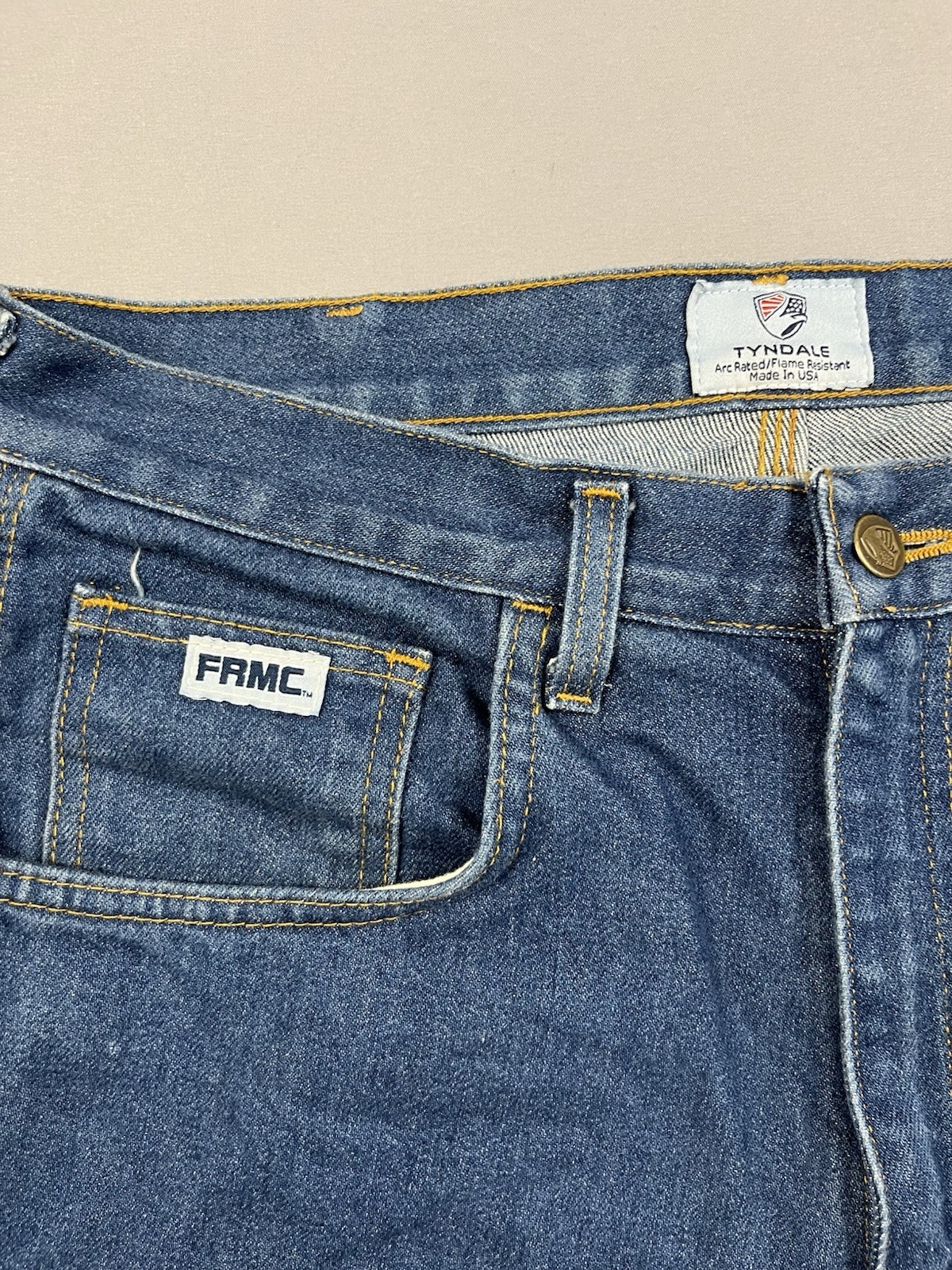 Tyndale FR Jeans Mens 34×31 Blue Denim Carpenter Arc Rated CAT 2 Made USA F290T