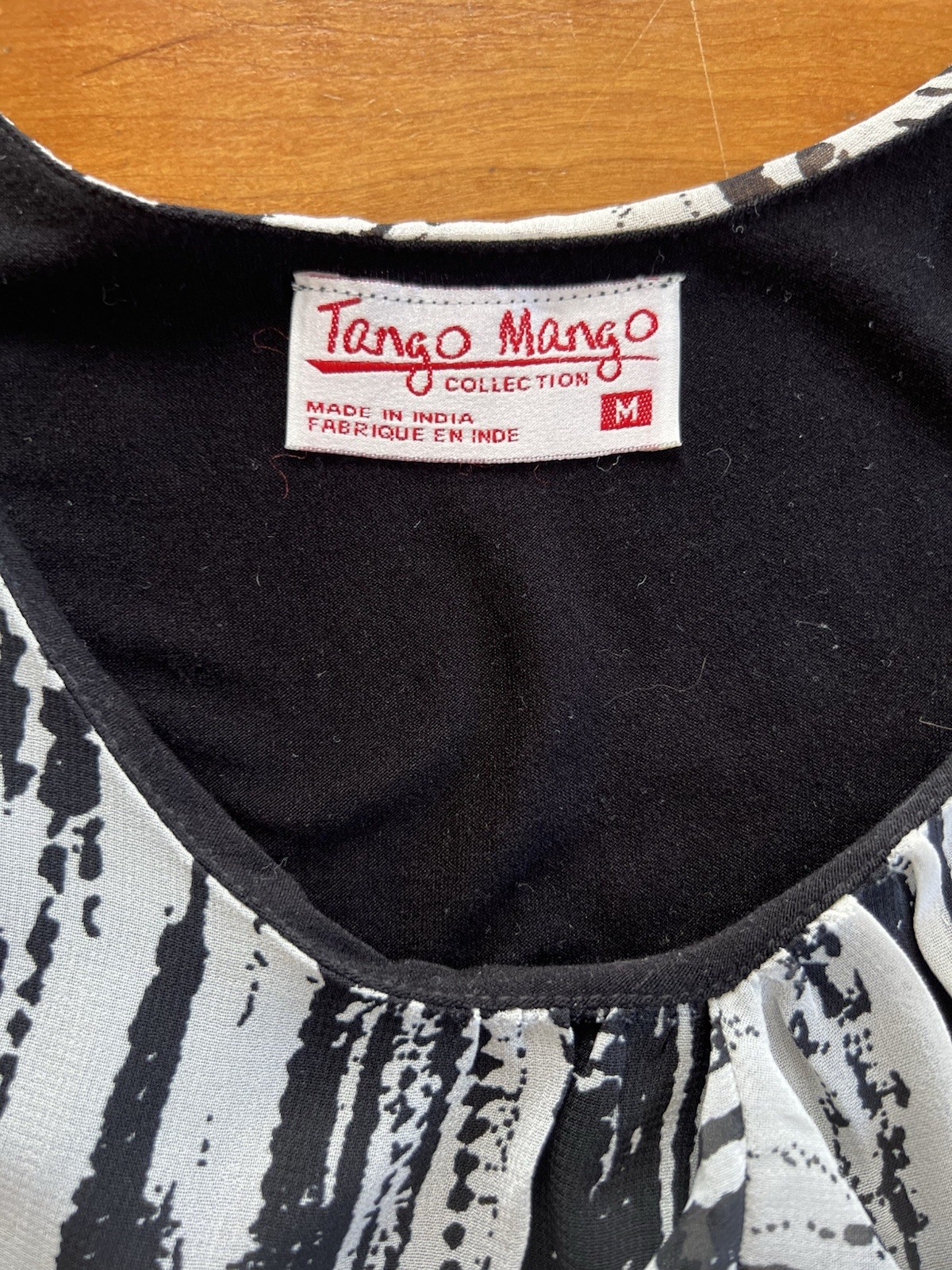 Mango Tango Black White Print Boutique Tunic M