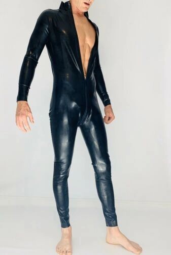 Rubber Latex Catsuit Front Zip 0.4 mil 100% Latex Rubber