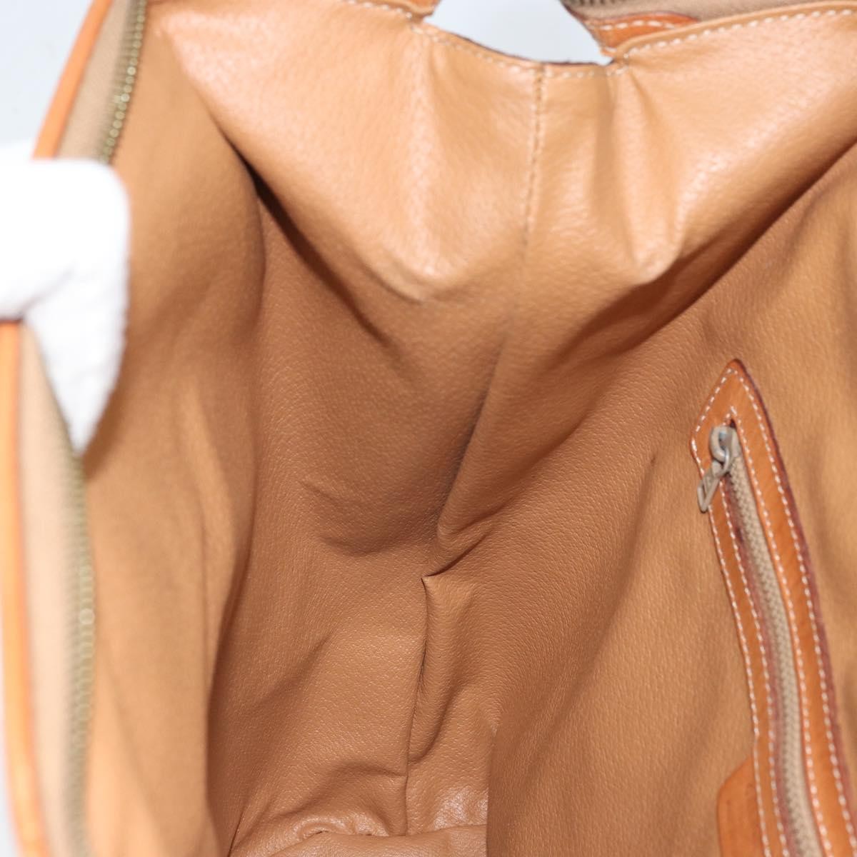CELINE Macadam Canvas Backpack PVC Leather Brown Gold Auth 169840