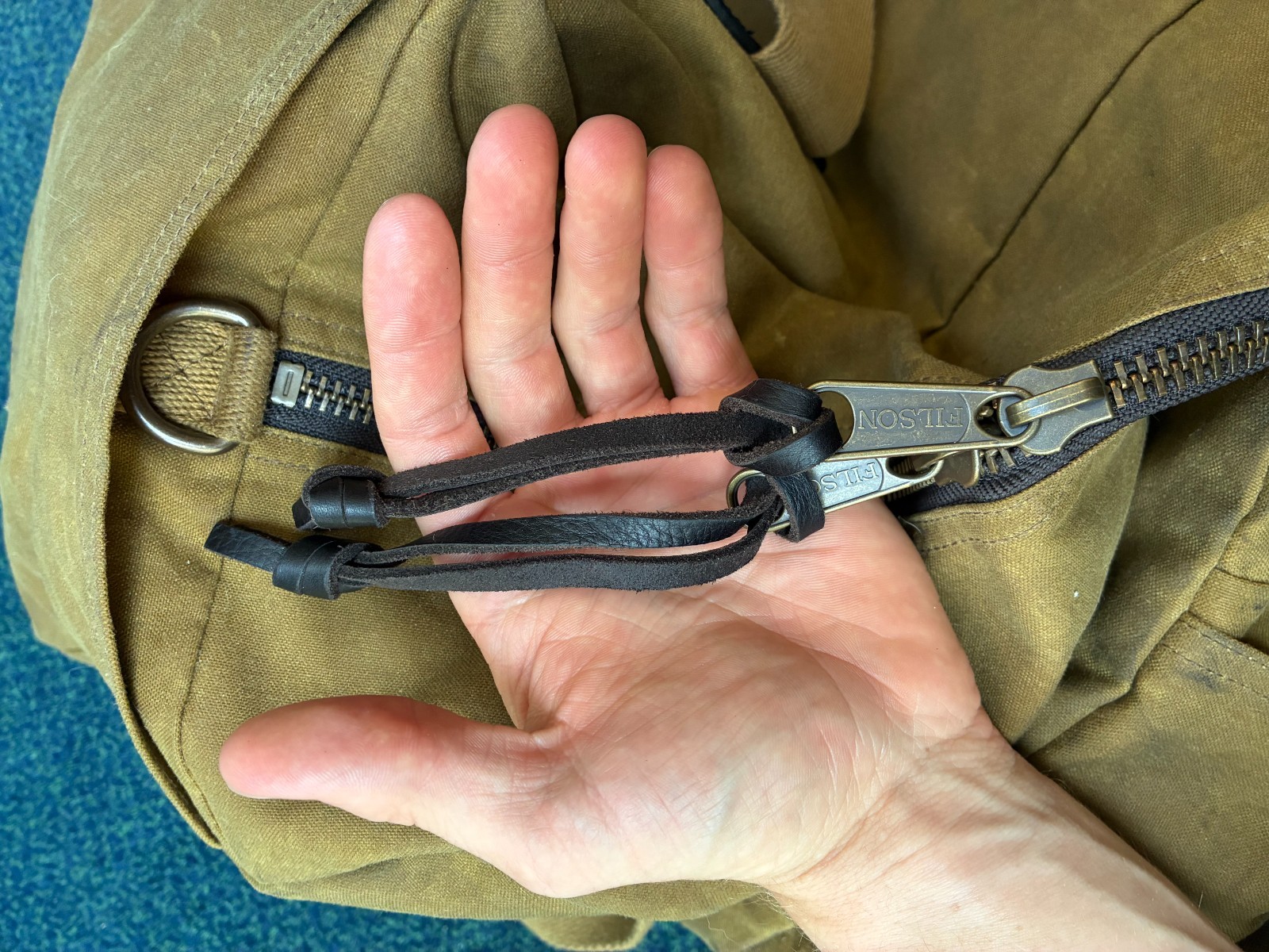 Filson Tin Cloth Medium Duffle Bag | Dark Tan | $250