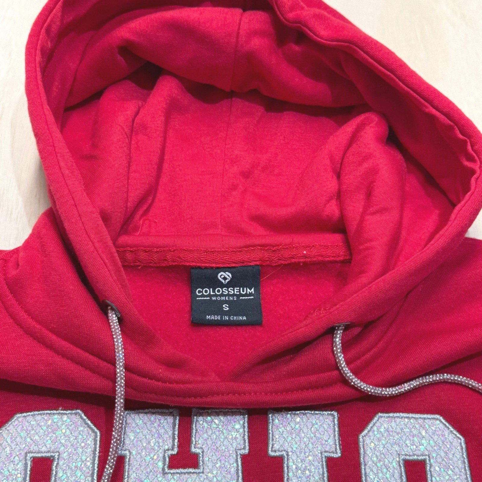 Colosseum Ohio State Buckeyes Womens S Rhinestone Drawstring Bling Hoodie NWT