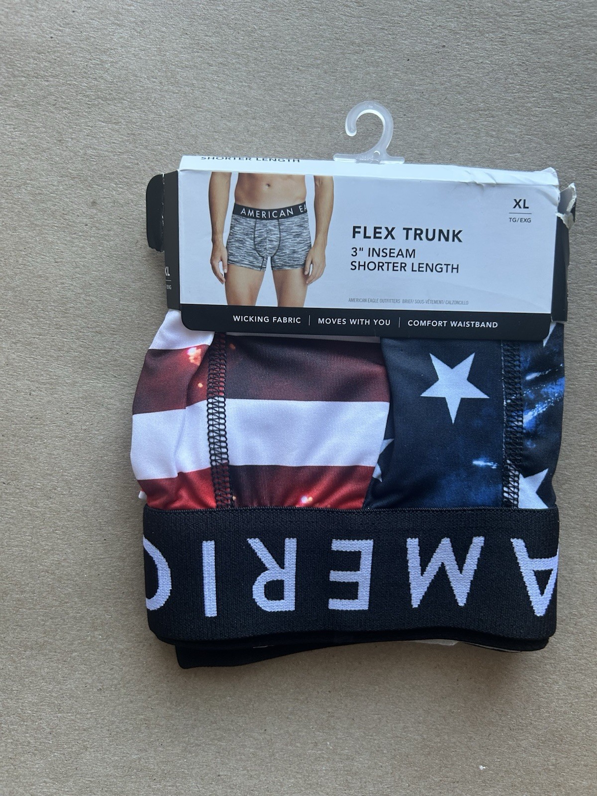 MENS AMERICAN EAGLE OUTFITTERS FLEX TRUNK SHORTER LENGTH 3” INSEAM SIZE XL