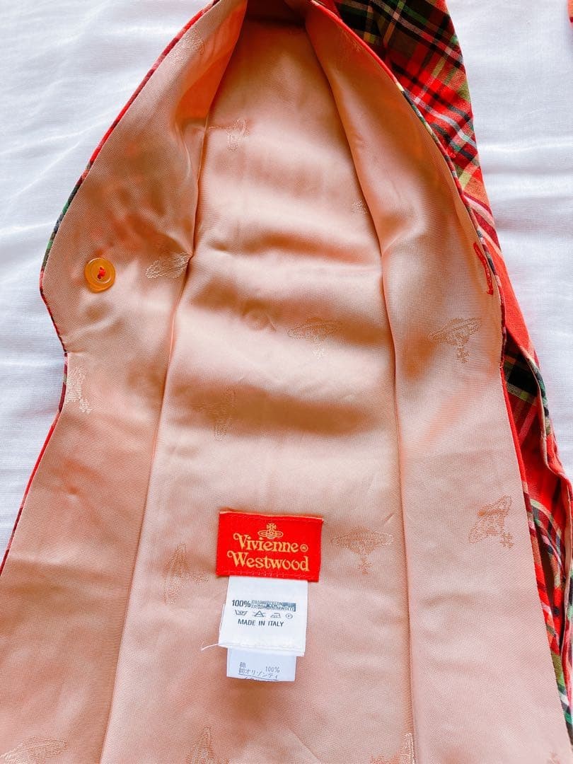 Vivienne Westwood Wide Checkered Tie Ribbon Convertible 5.1in Width Archive Logo