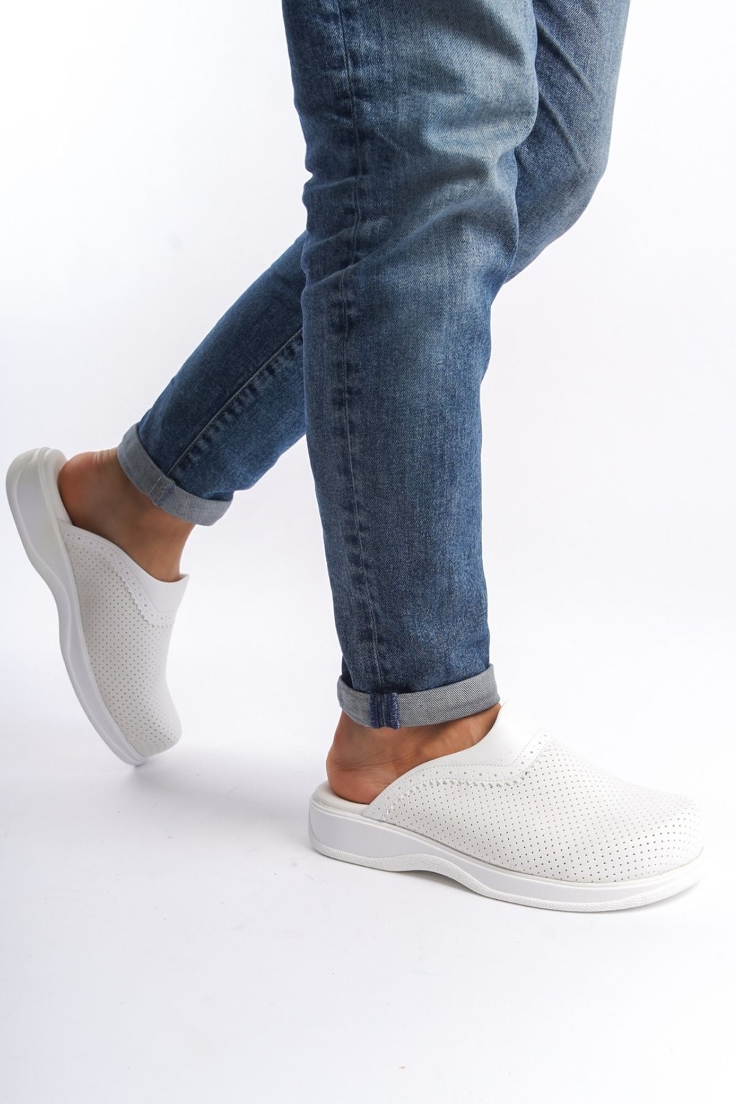 Positive White Men Classic Perforated Clogs