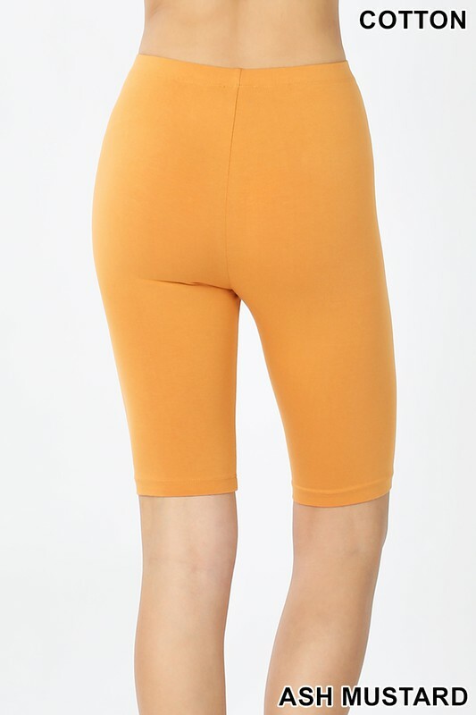 PREMIUM COTTON SPANDEX ABOVE KNEE BERMUDA LEGGINGS SHORTS FITNESS YOGA S-XL