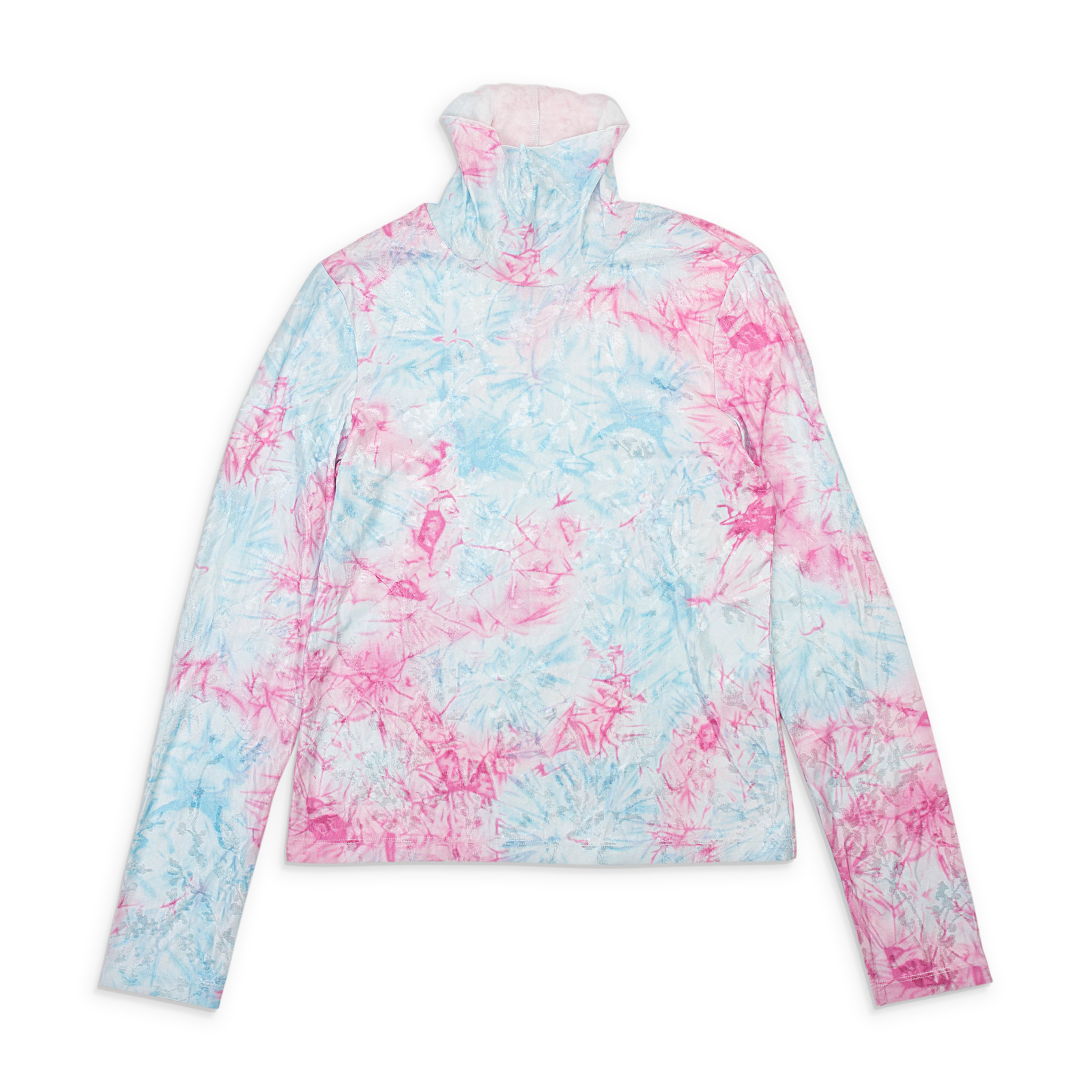 NWT CALLIPYGIAN TEXTURED TIE DYE PINK BLUE TURTLENECK SIZE L $110