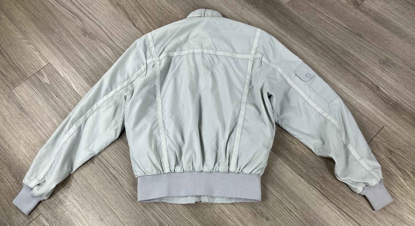 Vintage PREMIER Racing Jacket Gray Size Small Made in U.S.A.
