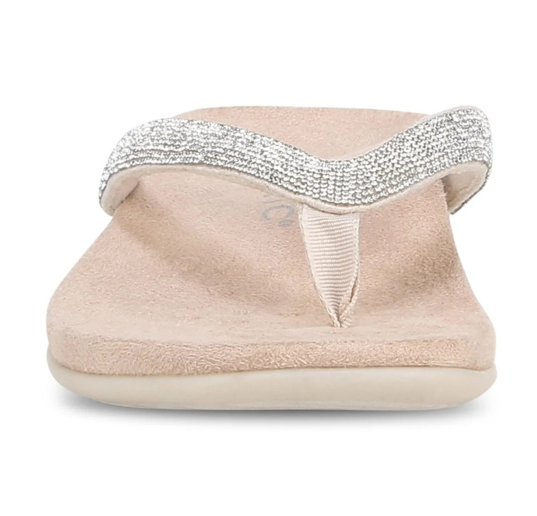 Vionic Dillon Shine Toe Post Sandal Women Comfort Rhinestone Flat Flip Flop