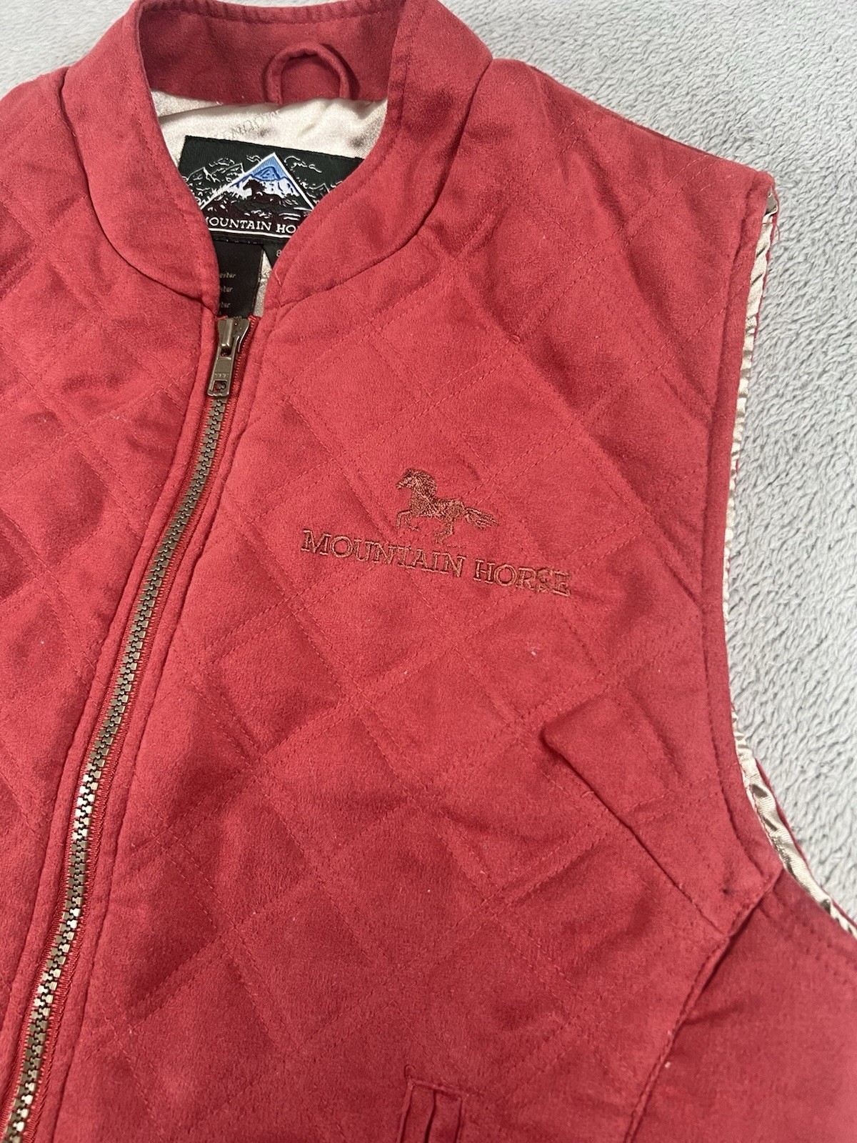 Vintage Mountain Horse Womens S Red Quilted Equestrian Vest