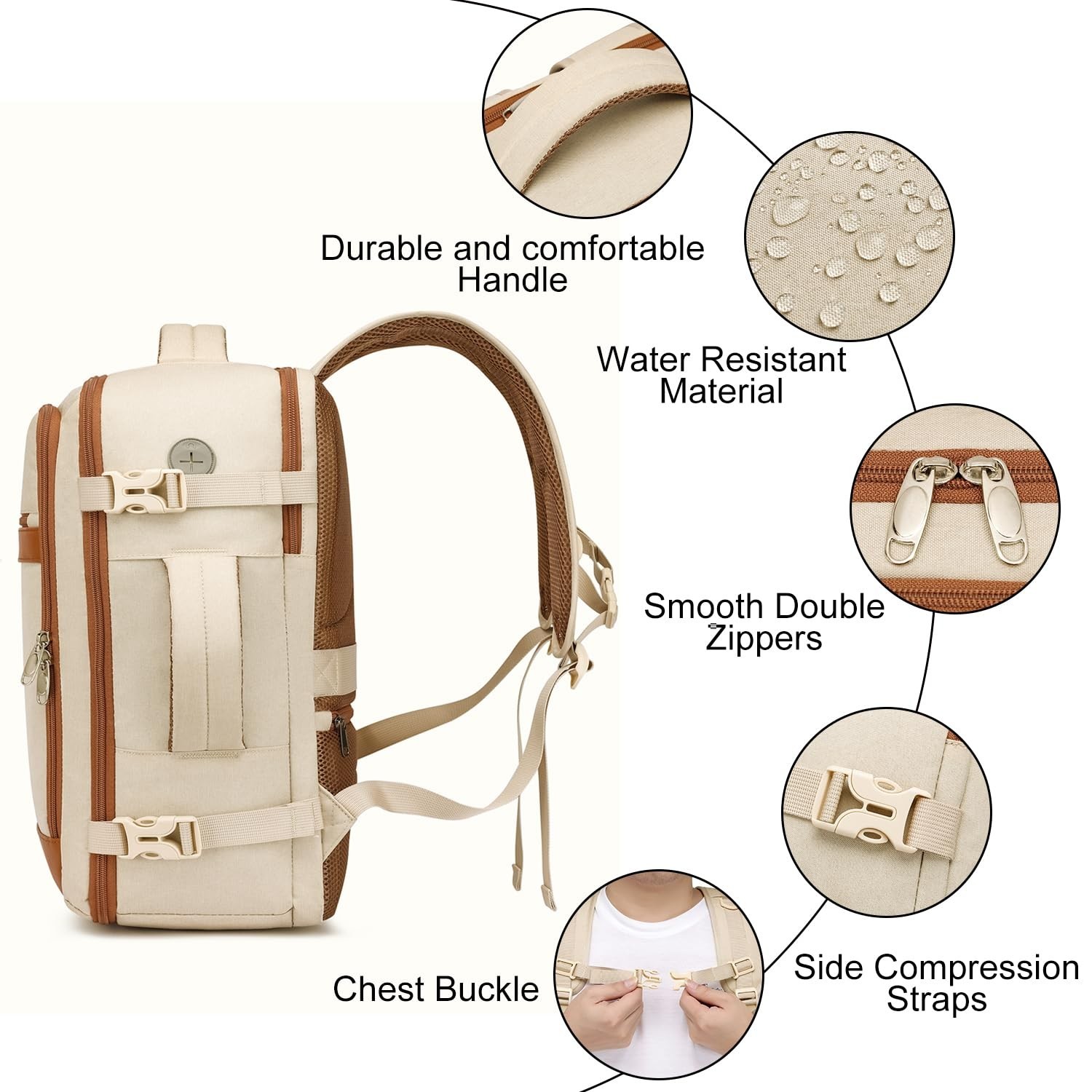 Airline Approved Travel Backpack for Women, 15.6″ Laptop Bag with Shoe Pouch, We