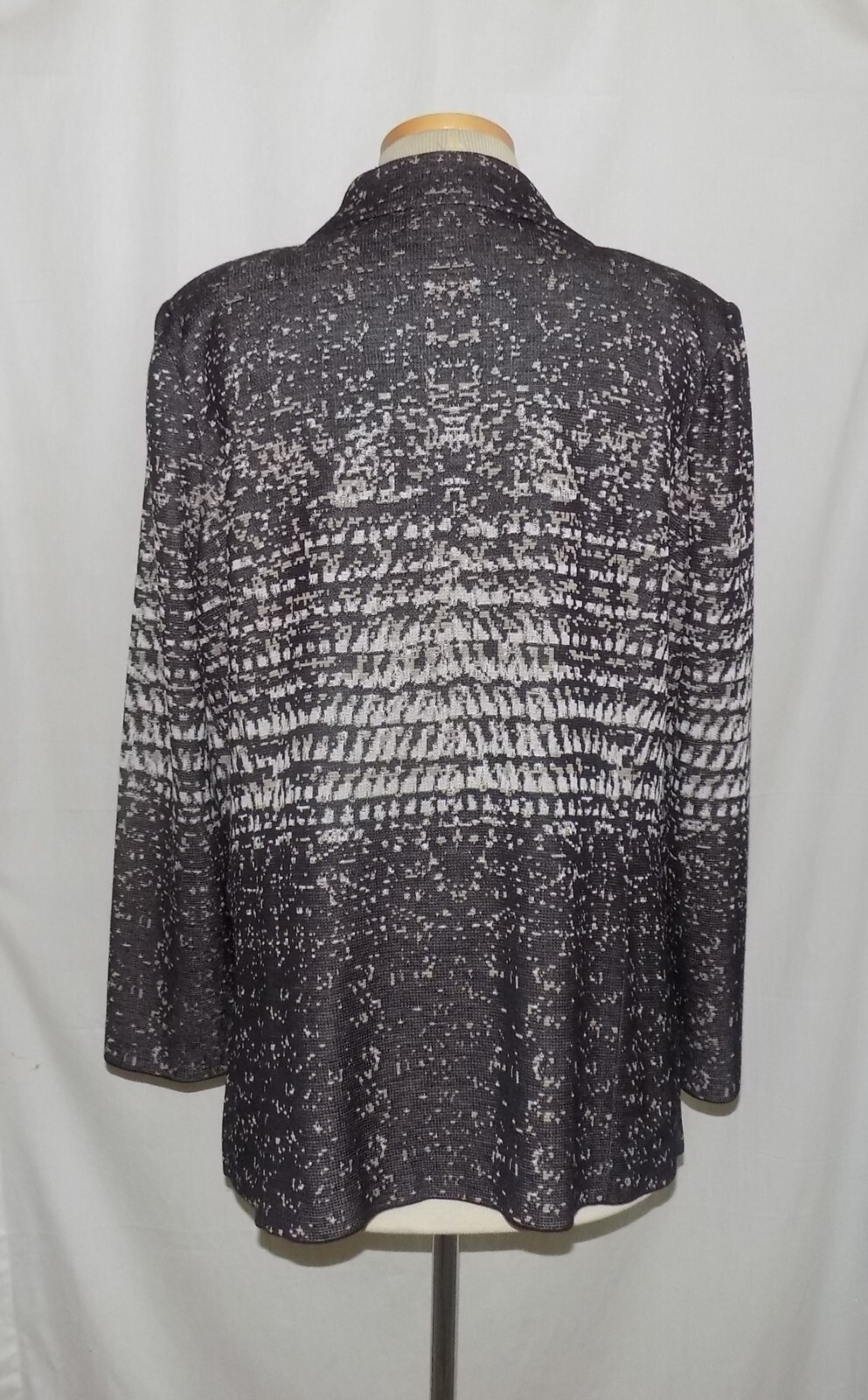 Misook Brown-Multi Abstract Patterned 1-Button Acrylic Blend Knit Jacket XL NEW