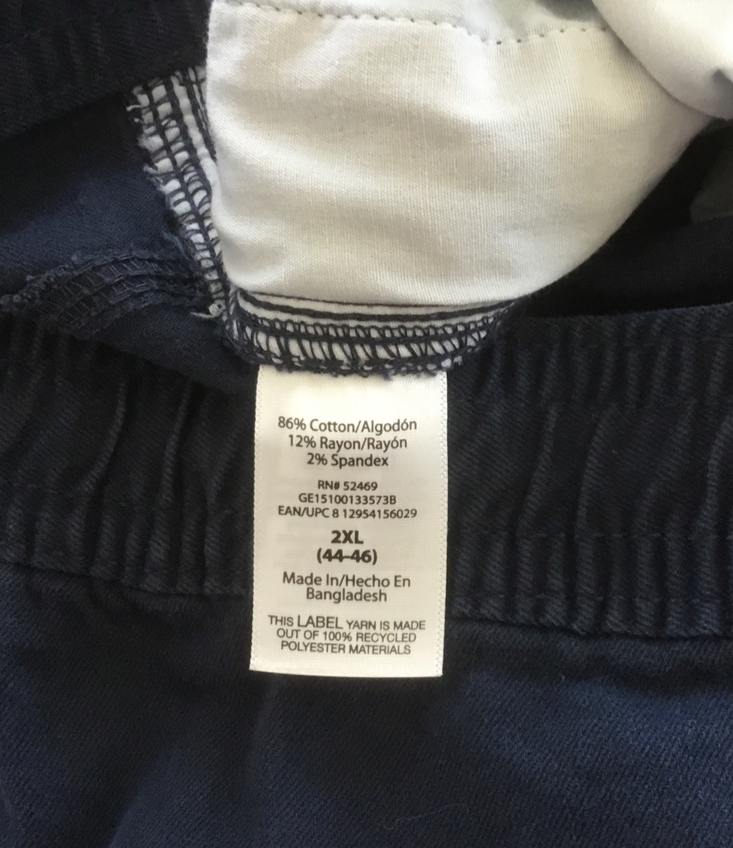 George Men’s Twill Pull On Shorts Drawstring Waist 8” Dark Navy 2XL (44-46)