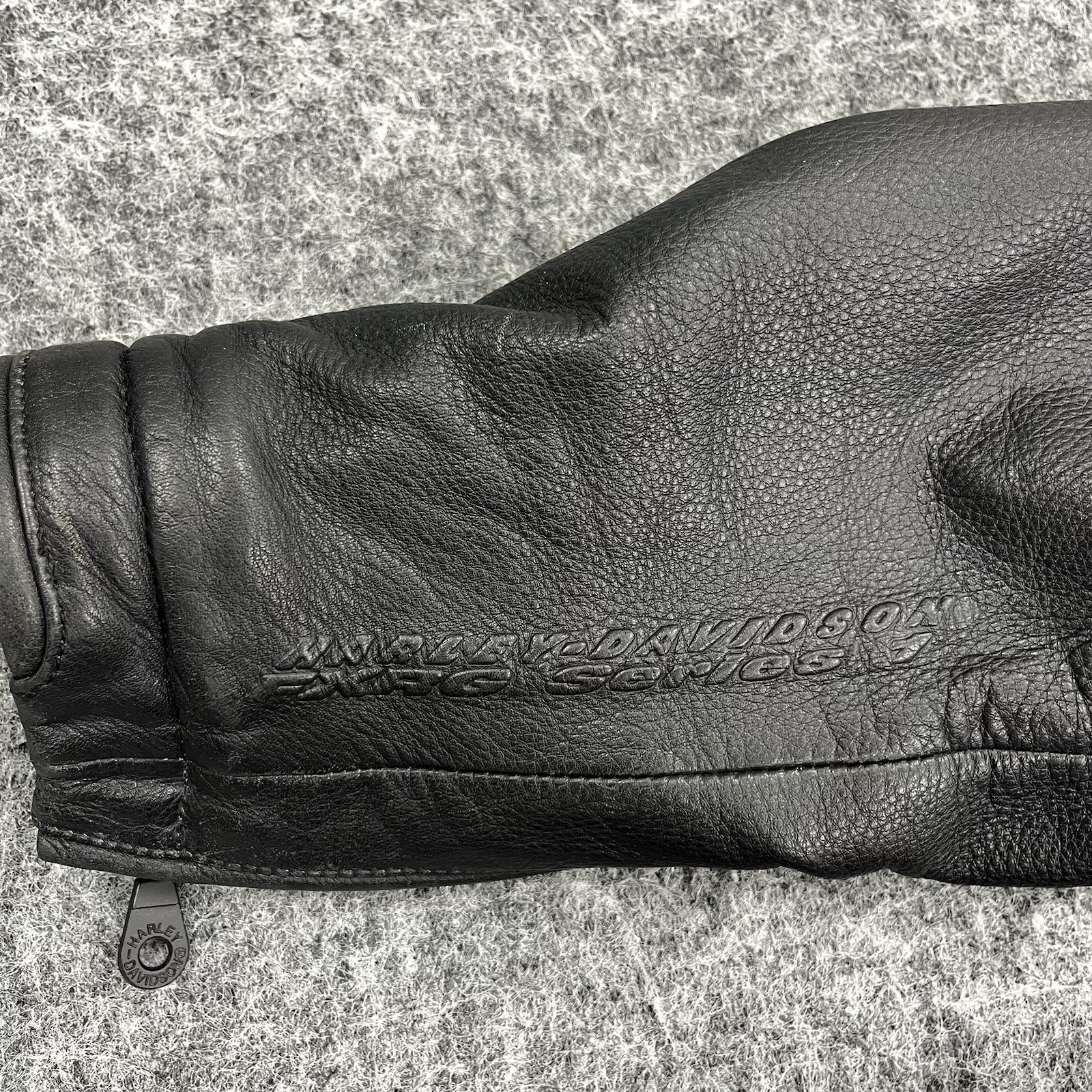 Harley Davidson FXRG Jacket Mens Large Black Leather Liner Armor Biker