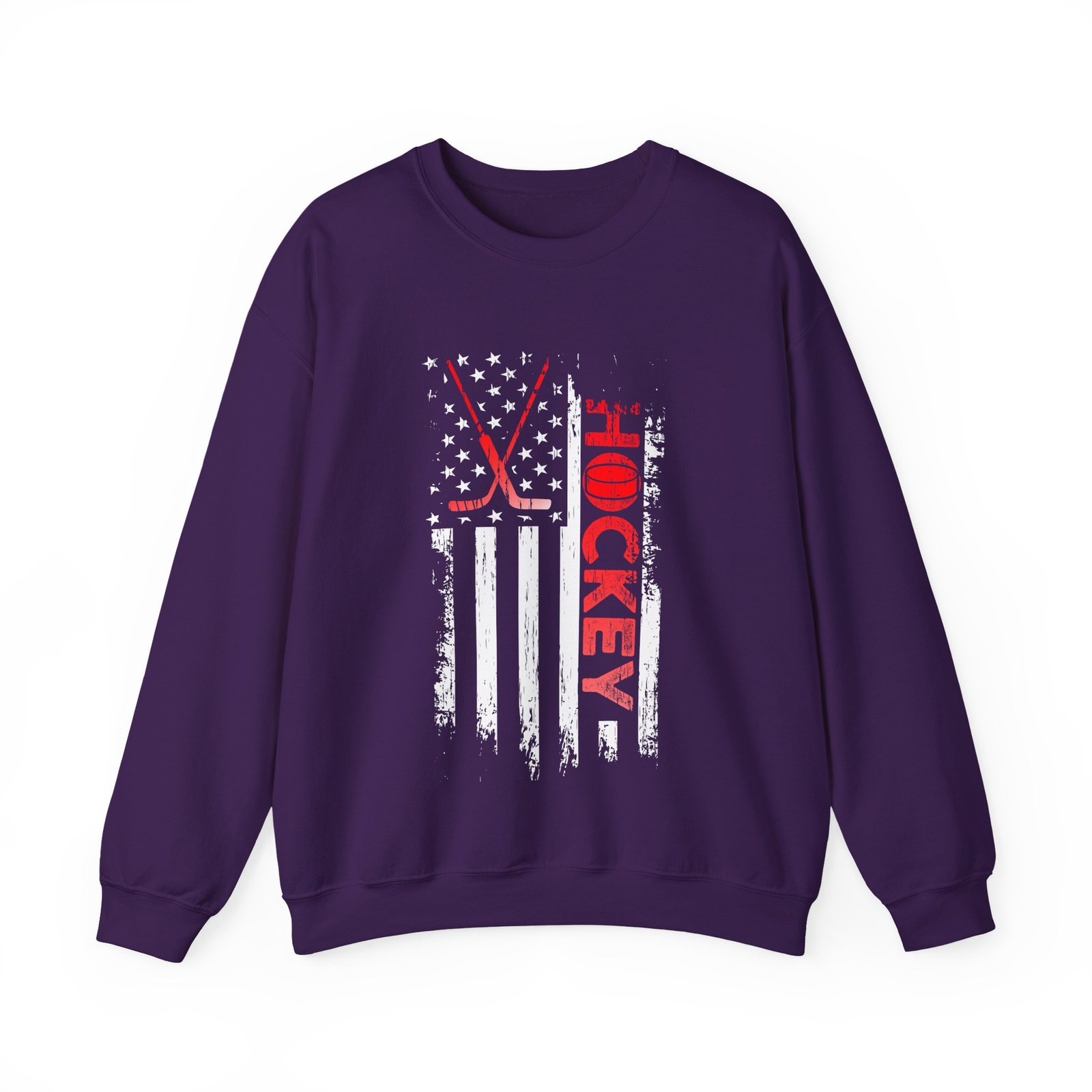 Ice Hockey Sweatshirt, Hockey Sticks American Flag Women Men Sweatshirt