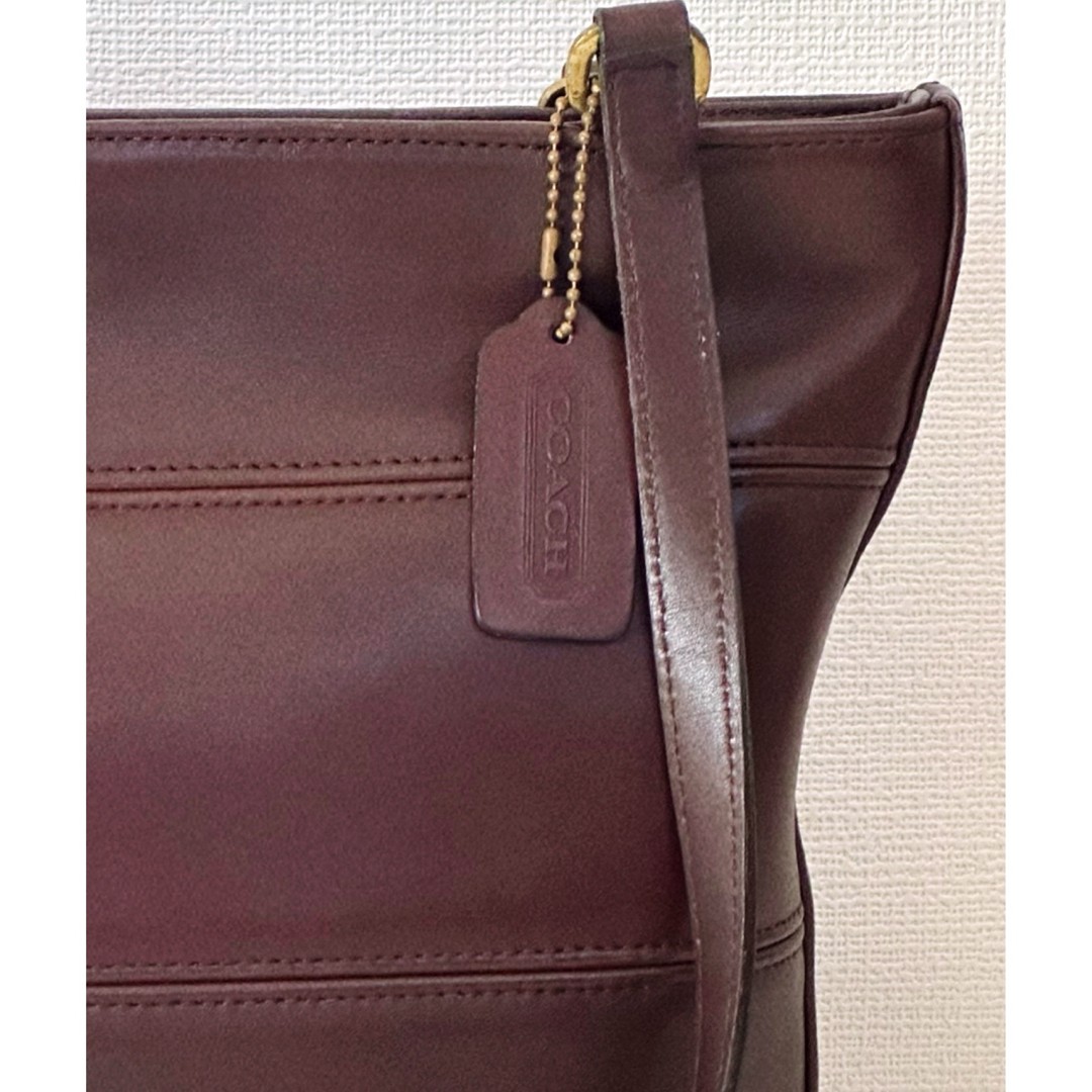 Vintage Coach Leather Shoulder Bag Brown 29.5cm 11.6in Glove Leather USA