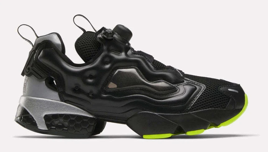 Reebok Aries InstaPump US 12 Men’s Black Silver Yellow Retro Fury 100208650 New