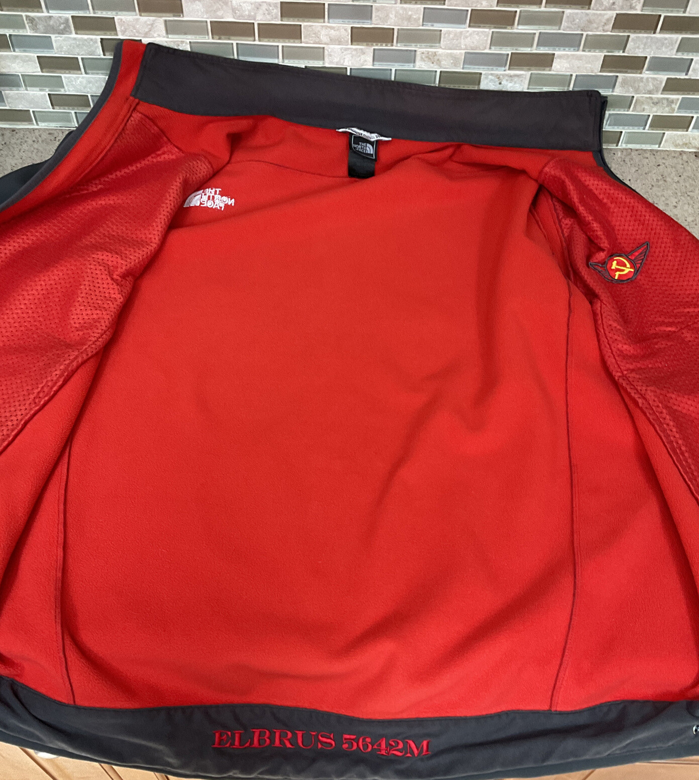 The North Face Mens Apex Elbrus Full Zip Jacket XL Gray 7 Summits Nylon/Poly EUC