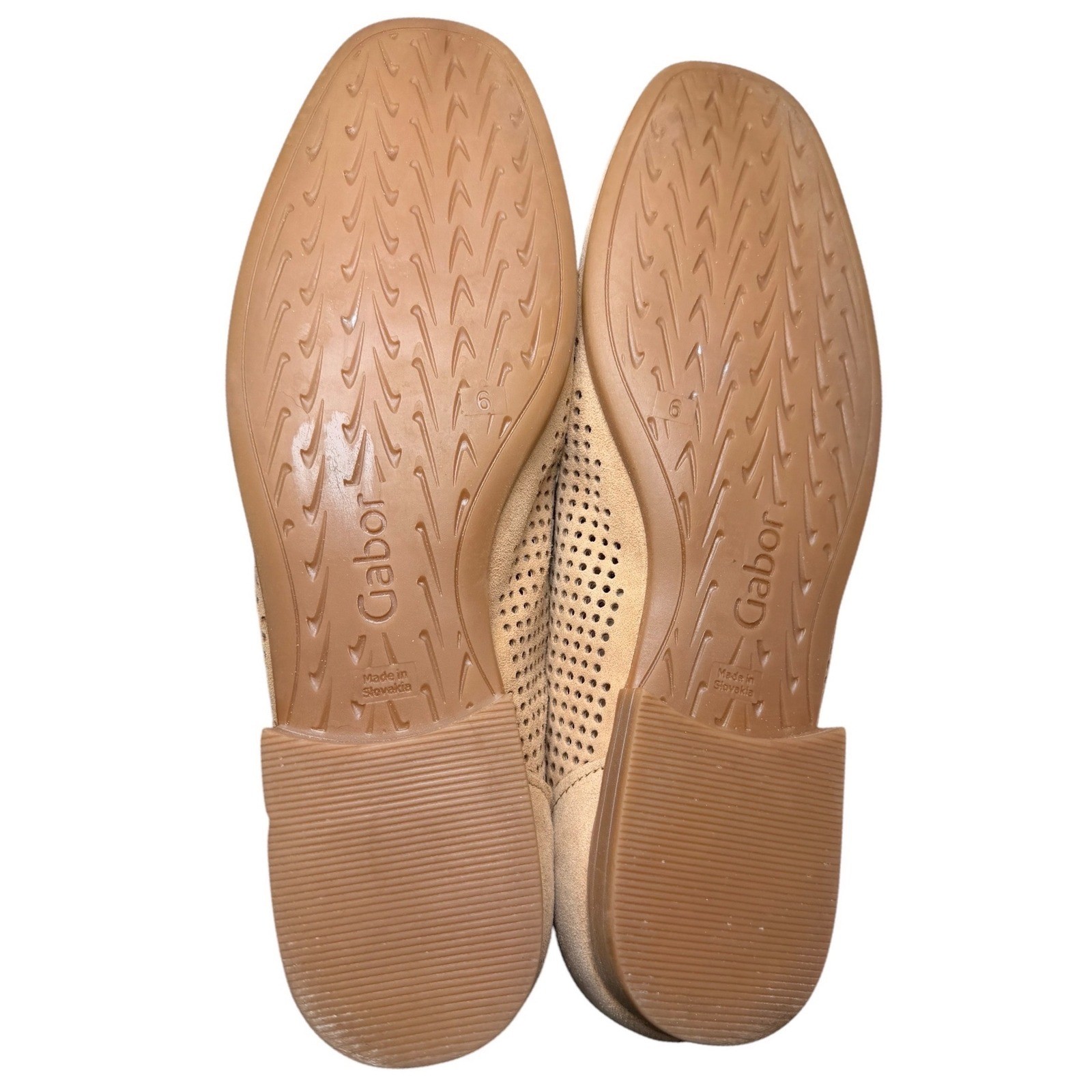 Gabor Comfort Perforated Suede Square Toe Penny Loafers EU 40 US 9 9.5