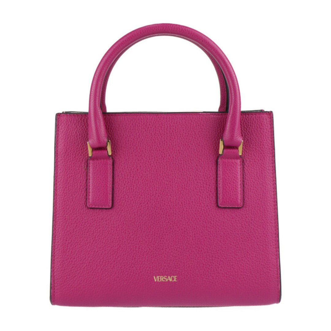 Versace VIRTUS 2WAY Shoulder Handbag 1005960 Leather Magenta W:9.1 × H:7.9 in.