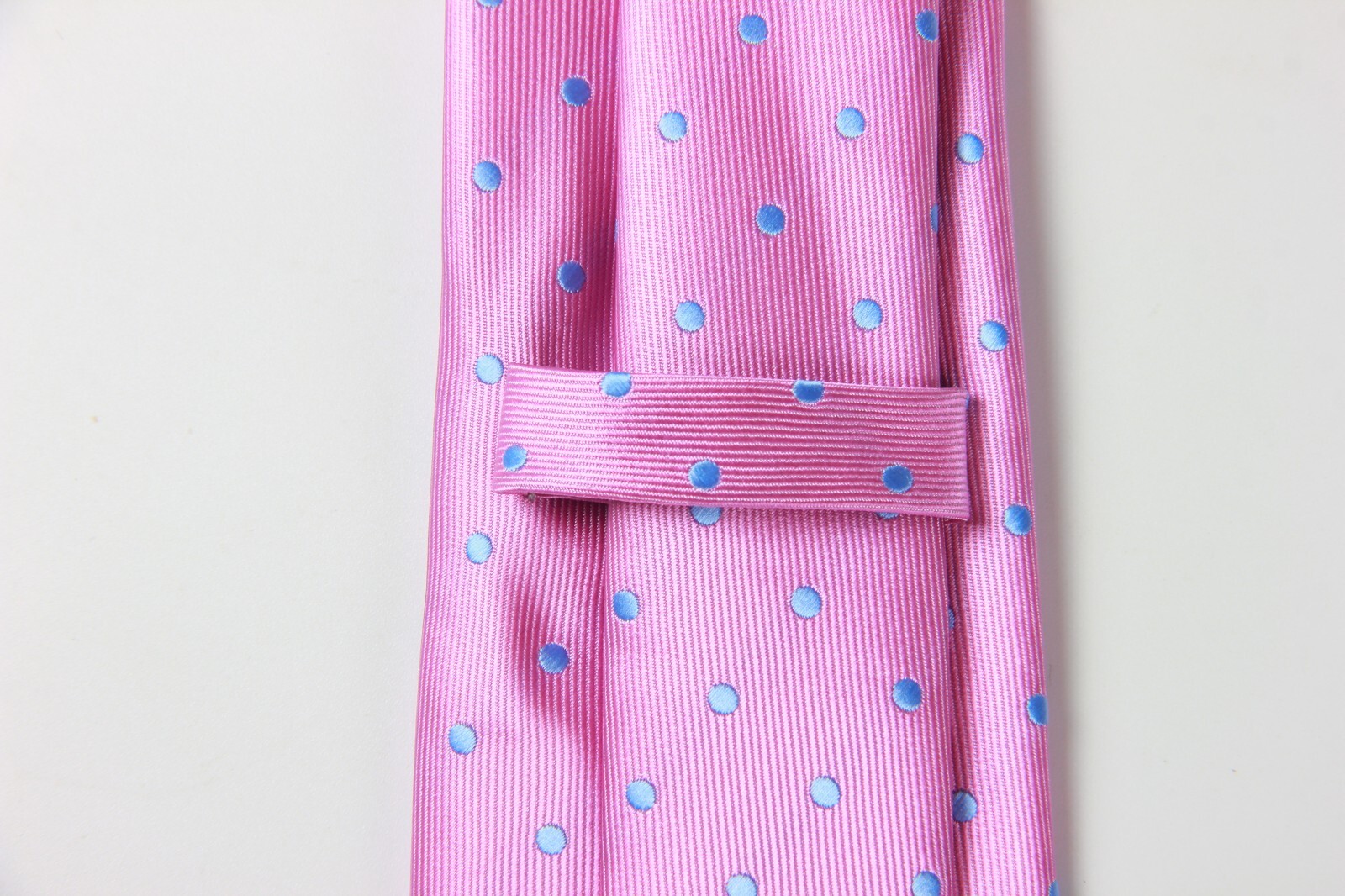 Classic Polka Dot Pink Blue JACQUARD WOVEN 100% Silk Men’s Necktie Tie