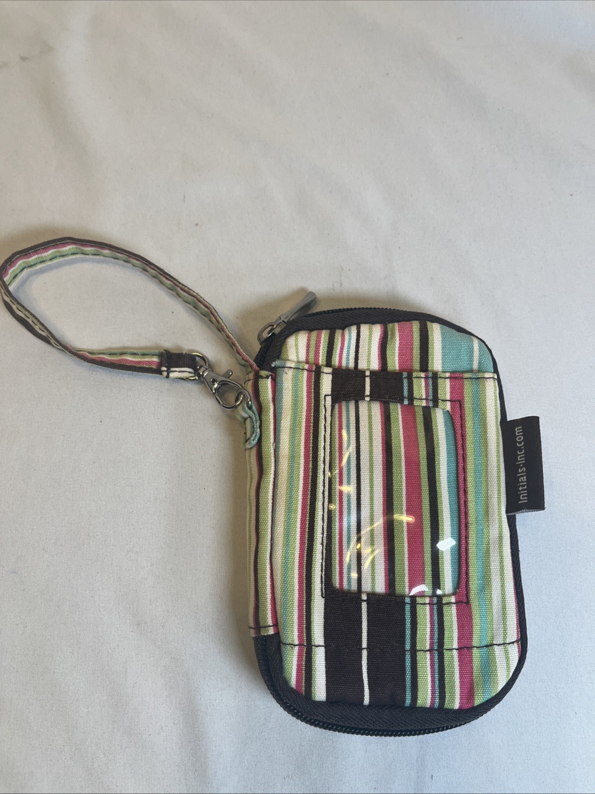 Initials Inc Wristlet Wallet Colorful Stripe ID Holder 5.5 x 3.5 Inches