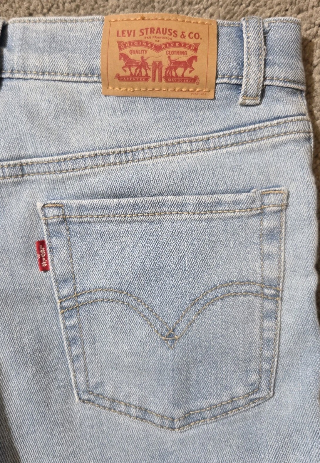 Levi’s 726 Flare Jeans Girls Size 12 Reg Light Wash Stretch Denim 26 X 26