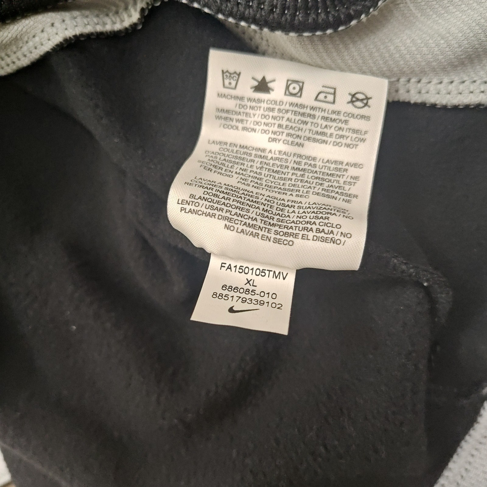 Nike Golf Tour Performance Dri-FIT Whistling Straits 1/4 Zip Black Gray XL