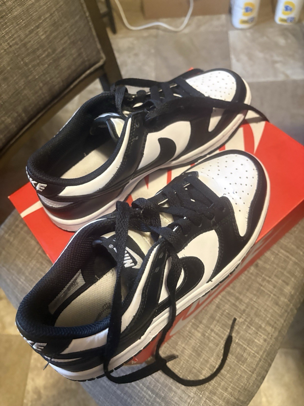 Nike Dunk Low GS Panda White/Black/Blanc/Noir Size 5 Youth In Original box