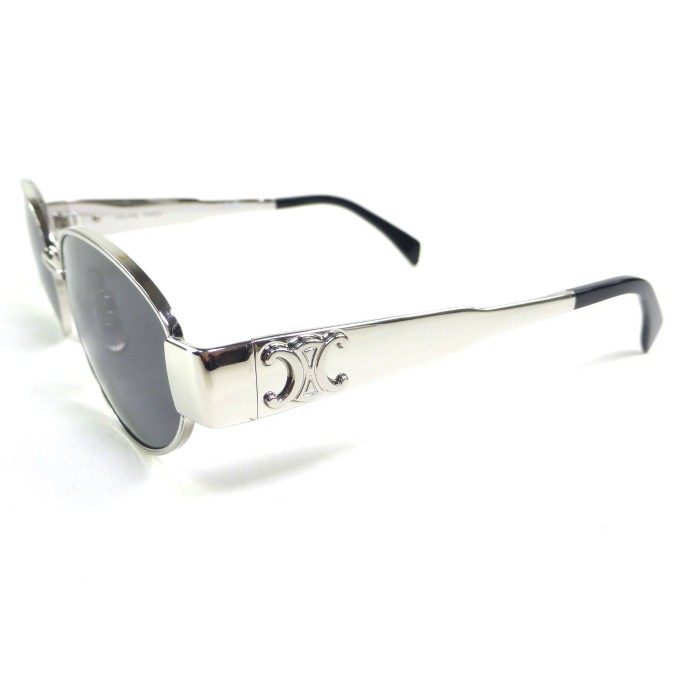 CELINE CL40235U Triomphe Oval Sunglasses Silver Un Size N