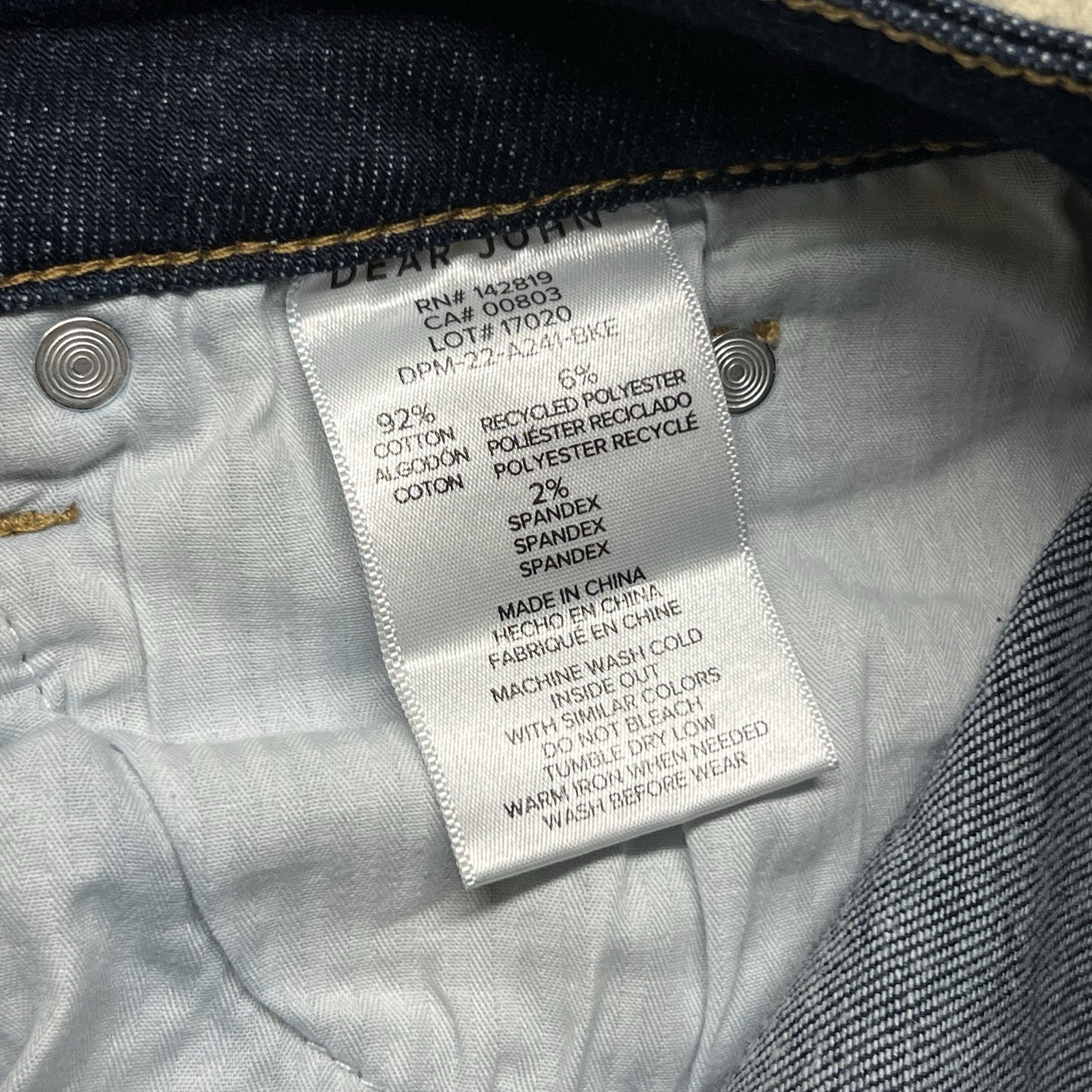 Dear John Frankie Straight Womens 26 Dark Wash Stretch Jeans Mid Rise Denim